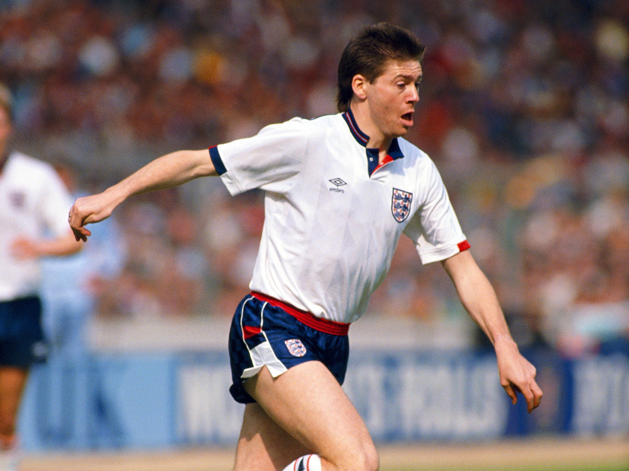 Chris Waddle in action for England back in 1988