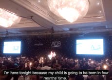 A gatecrashed a banquet for arms dealers because death shouldn't be business as usual