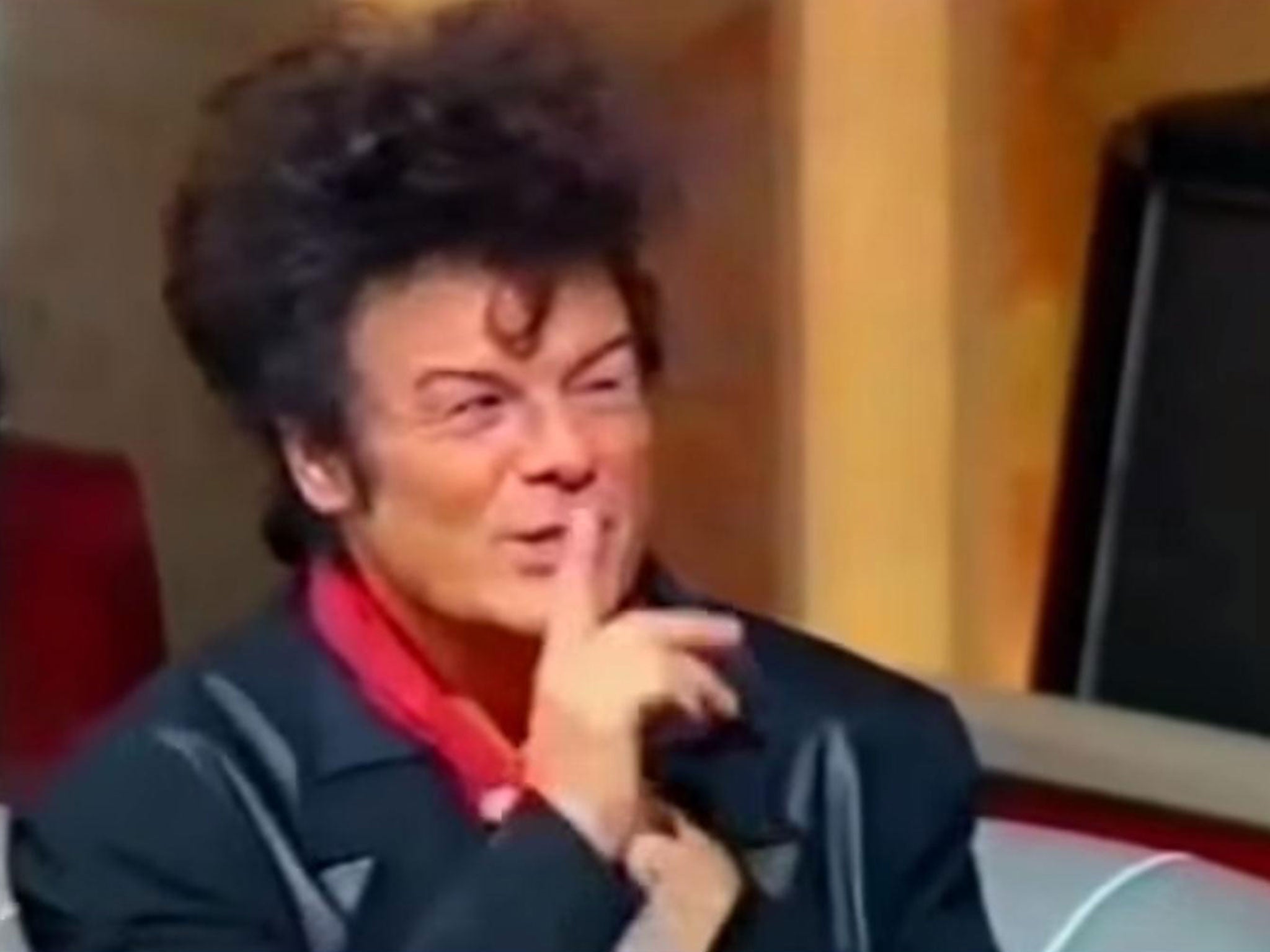 Gary Glitter shushes Tessa Dahl on 'This Is Your Life' in 1992