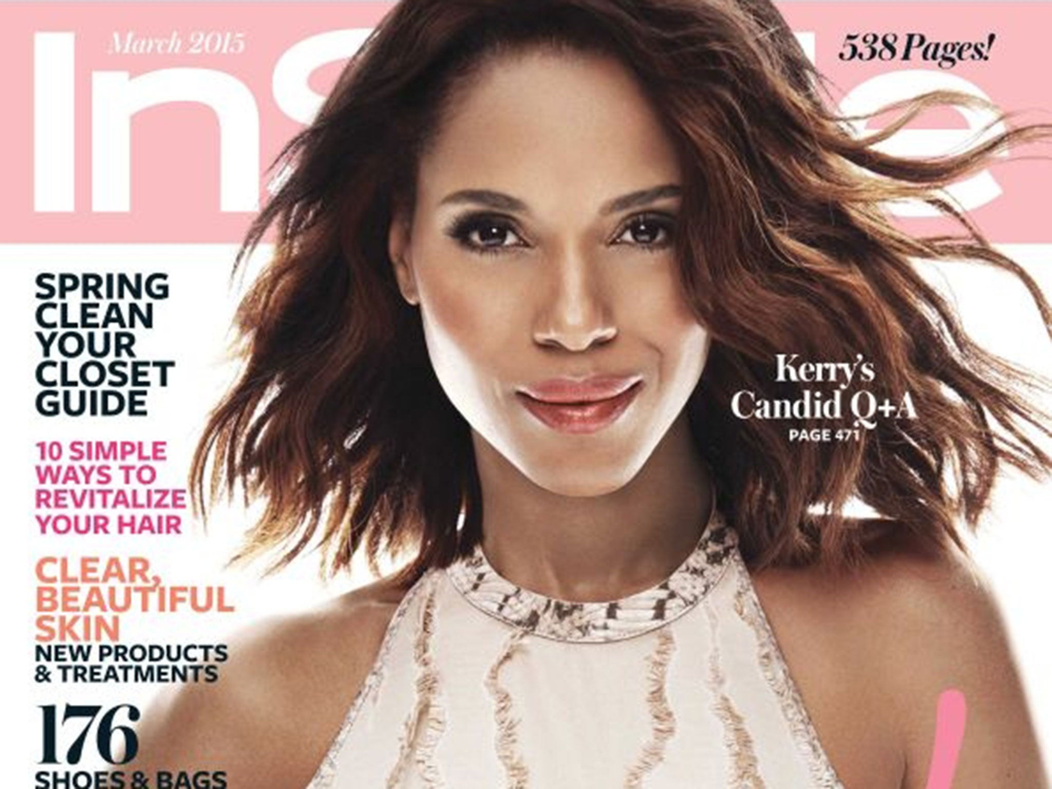 Actress Kerry Washington appears on the cover of the March 2015 issue.