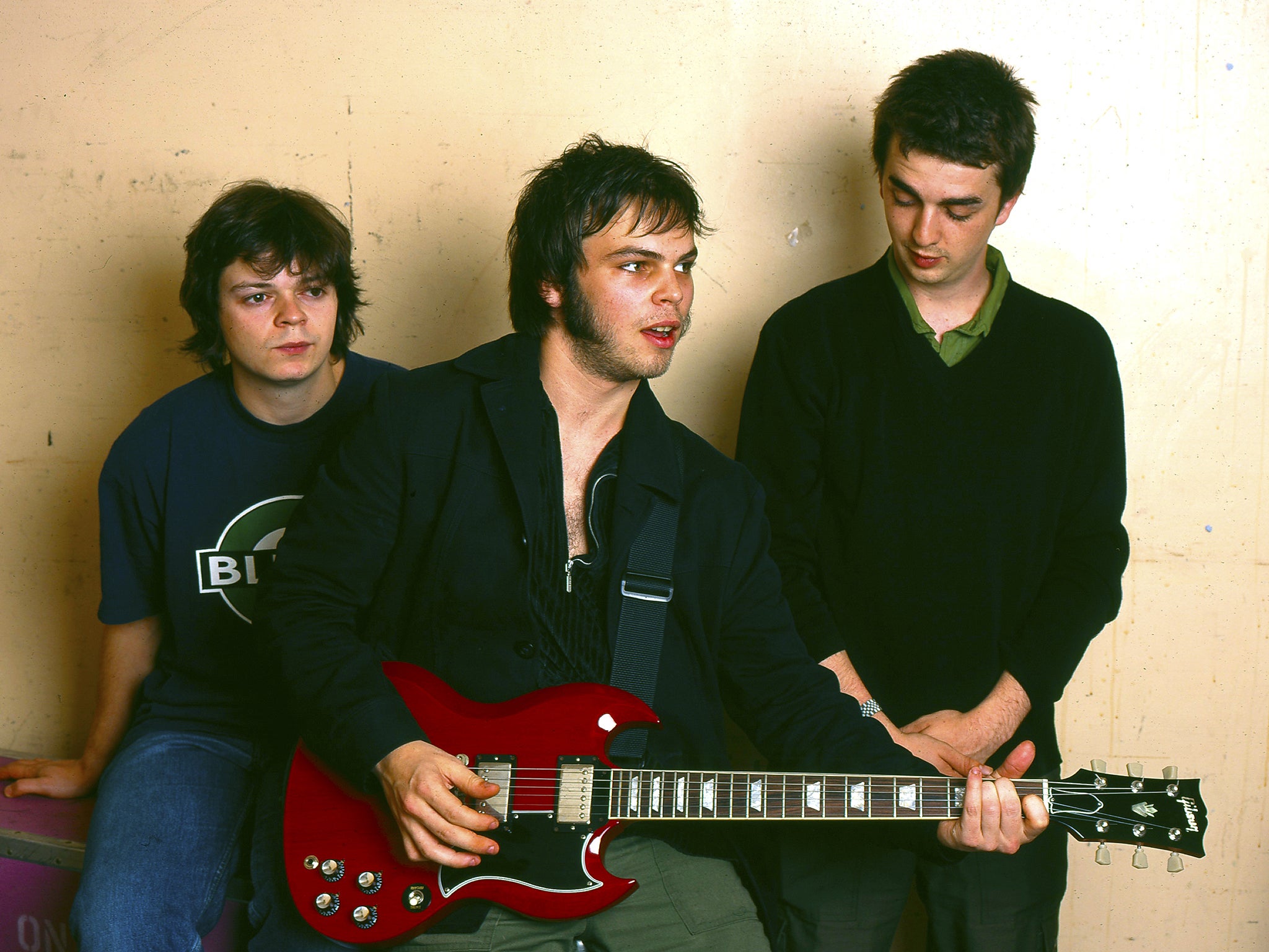 Mick Quinn, Coombes and Danny Goffey in Supergrass in the mid 1990s
