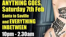 BAR SCRAPS POSTER ENCOURAGING GUESTS TO DRESS UP LIKE SAVILE