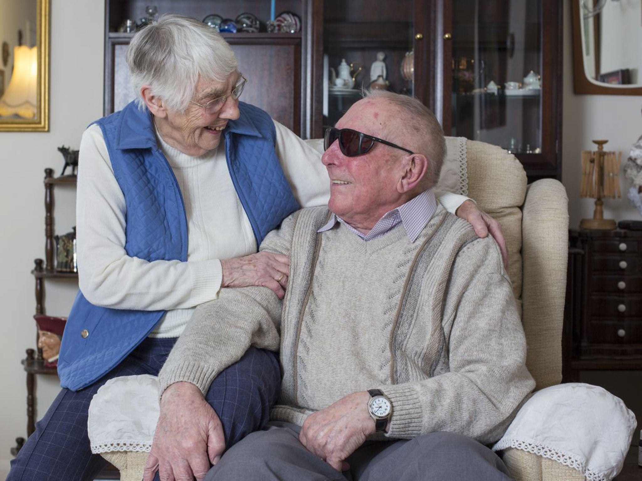 Dennis Hatch and Nancy Roberts met at a centre for blind veterans