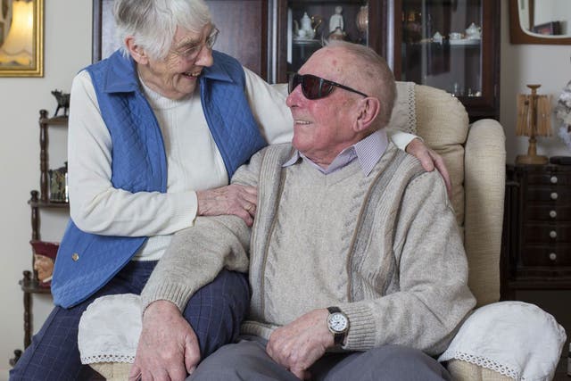 Dennis Hatch and Nancy Roberts met at a centre for blind veterans