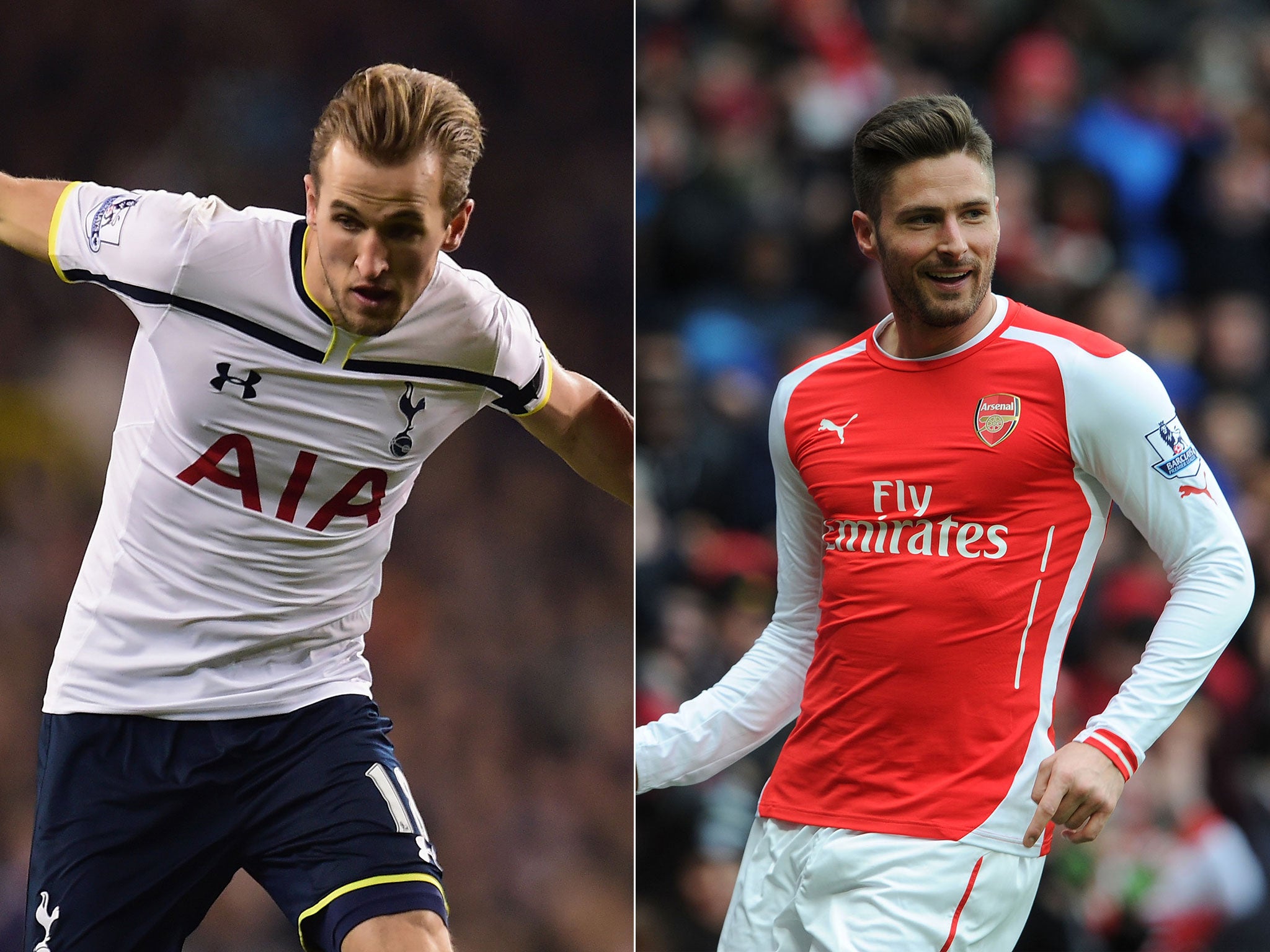 Tottenham's Harry Kane (left) and Arsenal's Olivier Giroud have been in fine form for their clubs