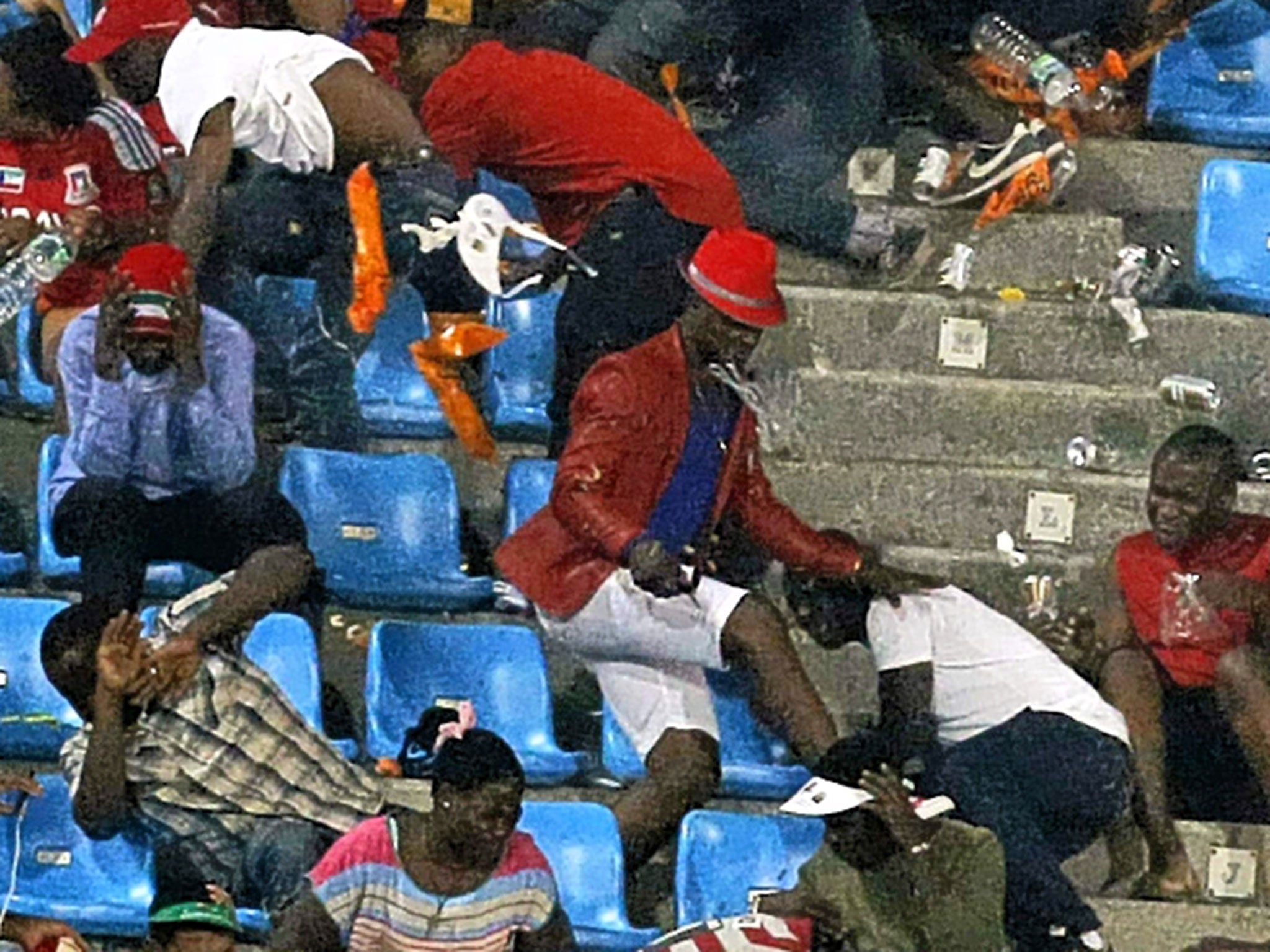 Trouble in the crowd during Ghana’s riot-hit semi-final victory over Equatorial Guinea at the African Cup of Nations