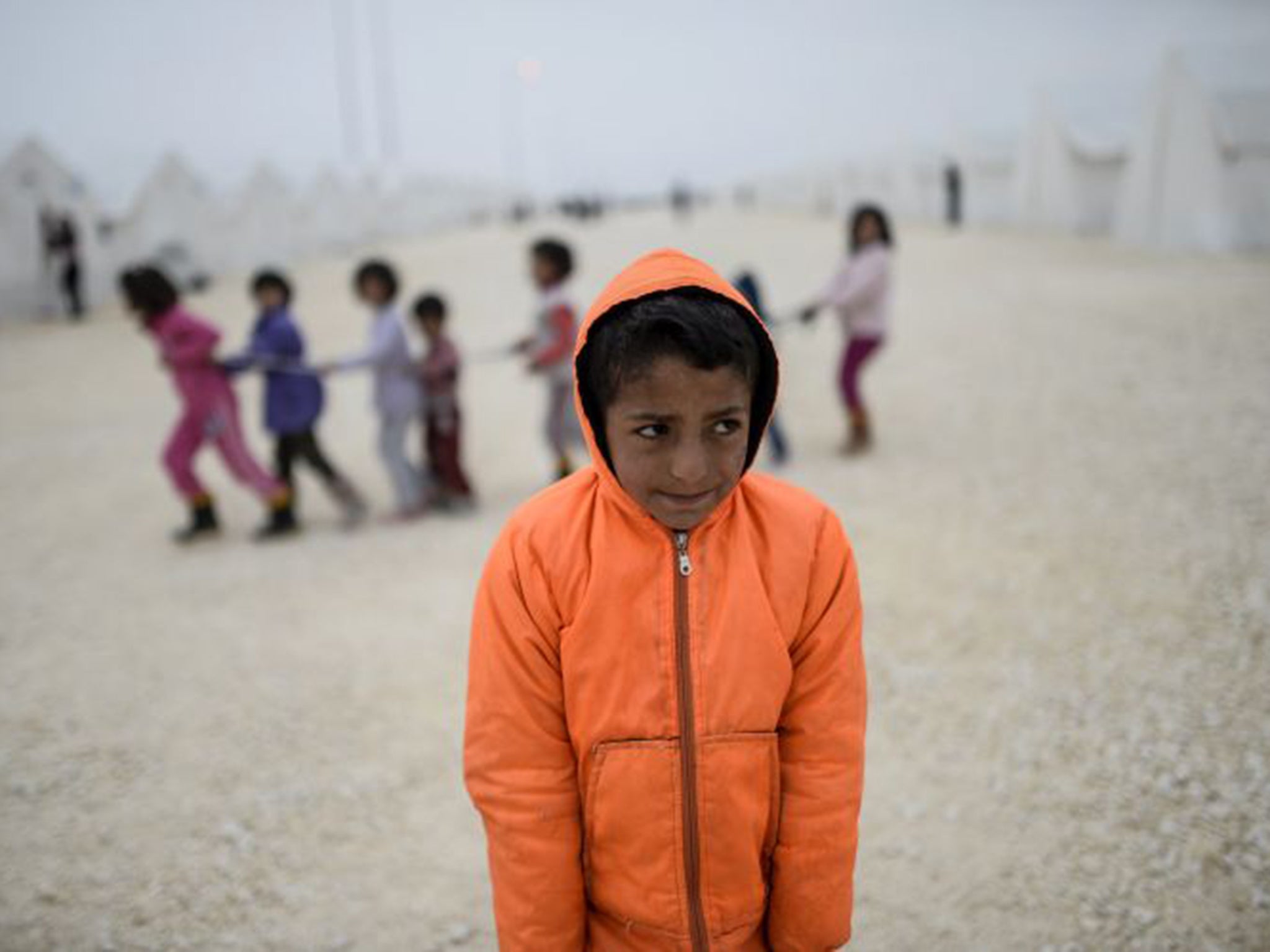 A young Syrian Kurdish refugee at a UNHCR camp in Suruc, Turkey