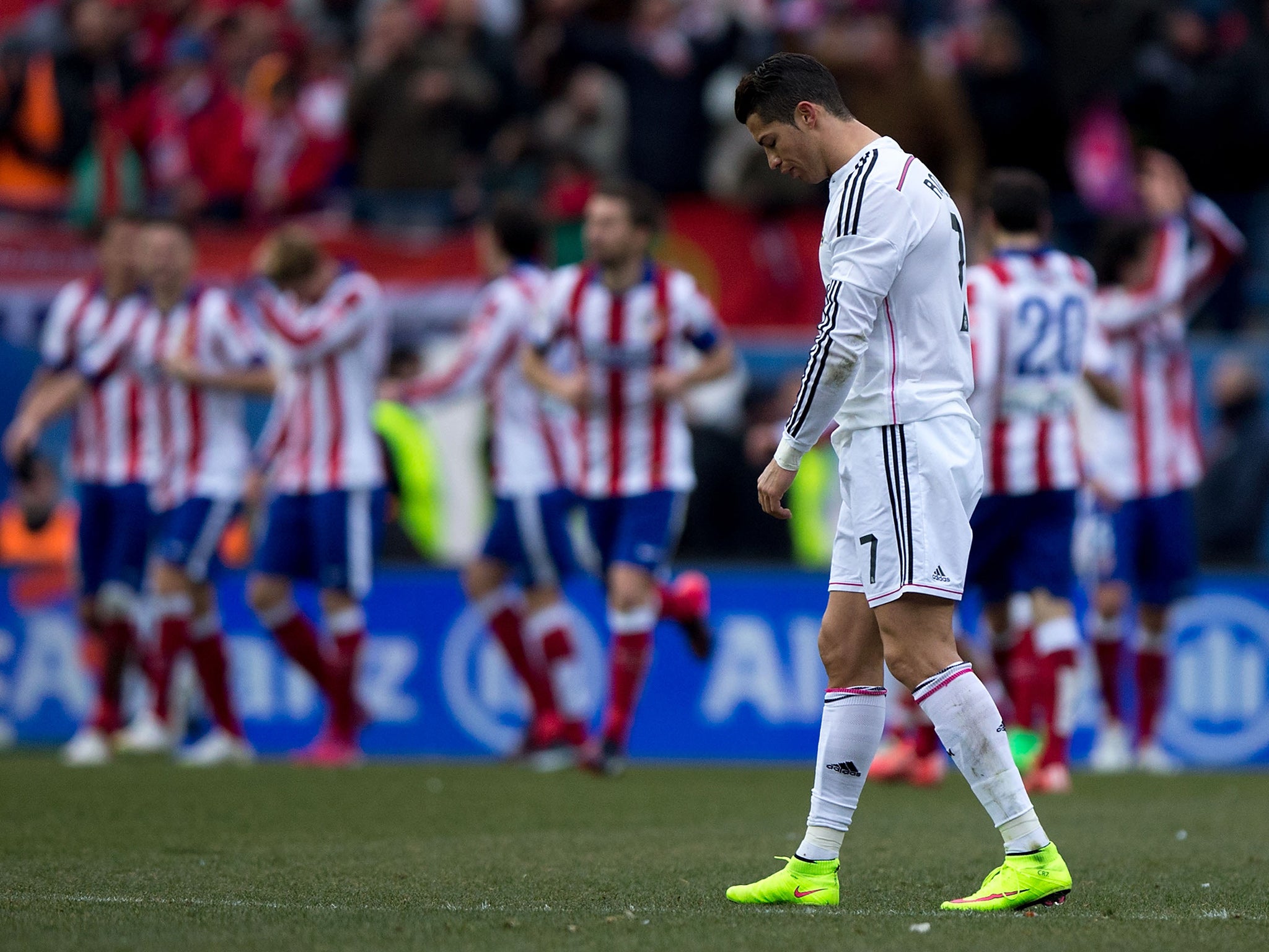 Cristiano Ronaldo reacts as rivals Atletico score their fourth goal