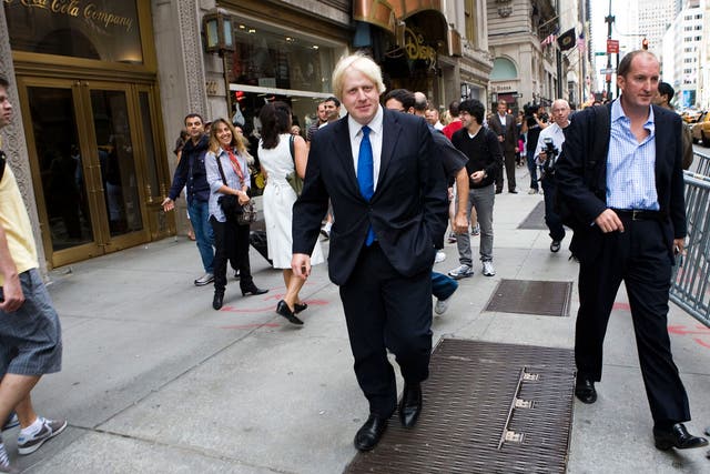 Boris Johnson in New York in 2009. The Mayor of London is boosting his international credentials in the US with a six-day tour