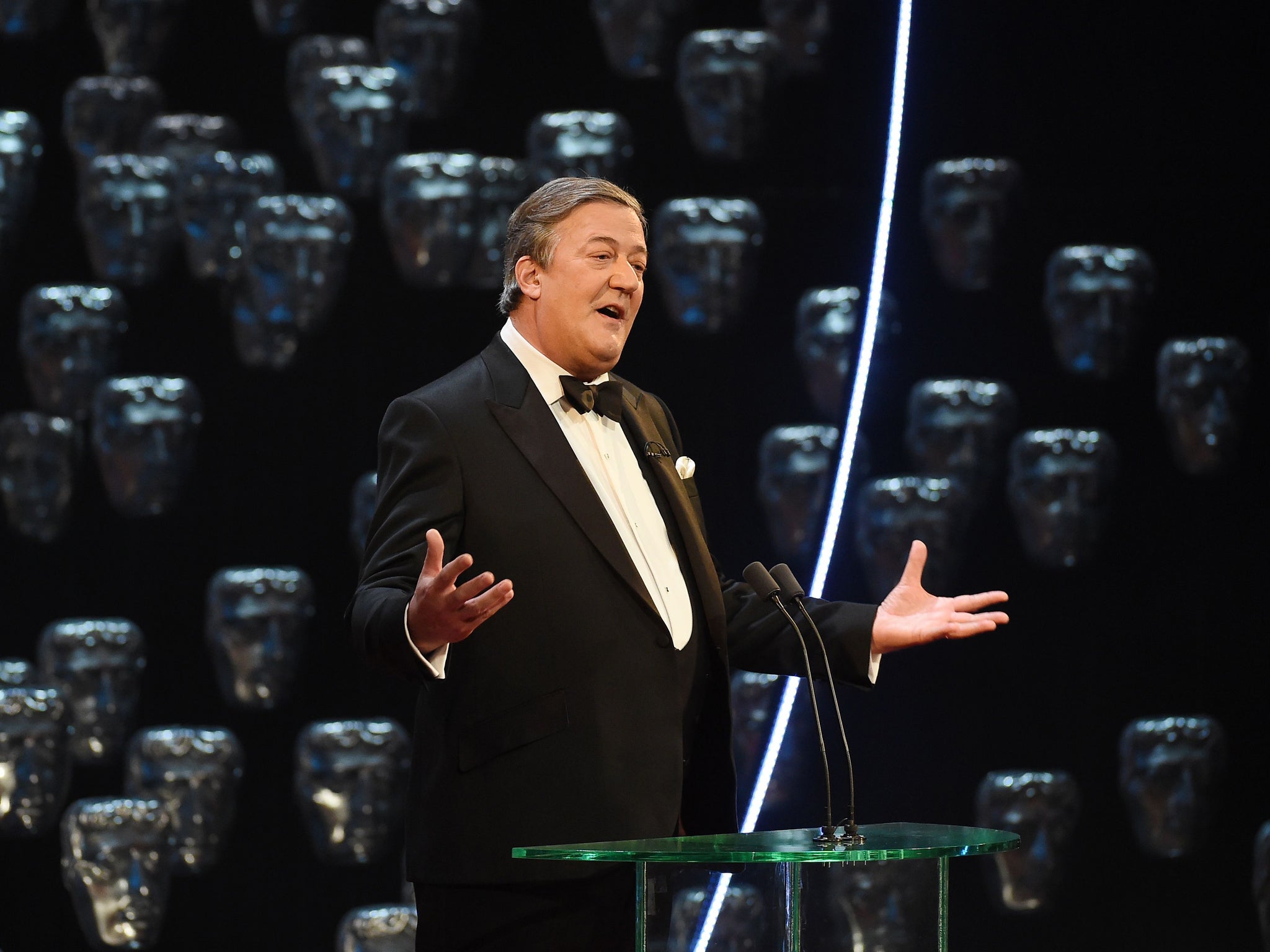 Stephen Fry hosting the 2015 Baftas