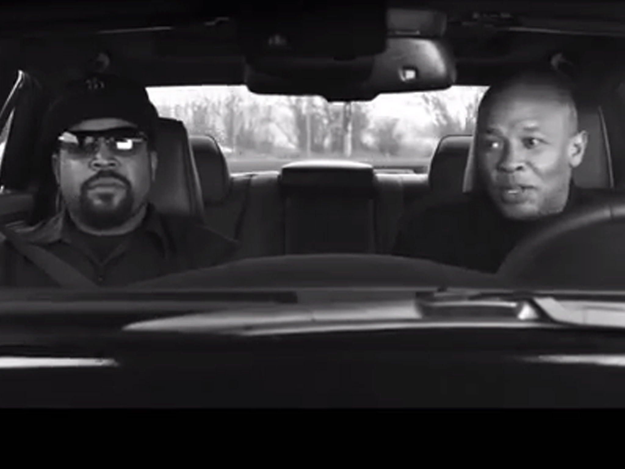 Dr Dre and Ice Cube seen at the start of the trailer