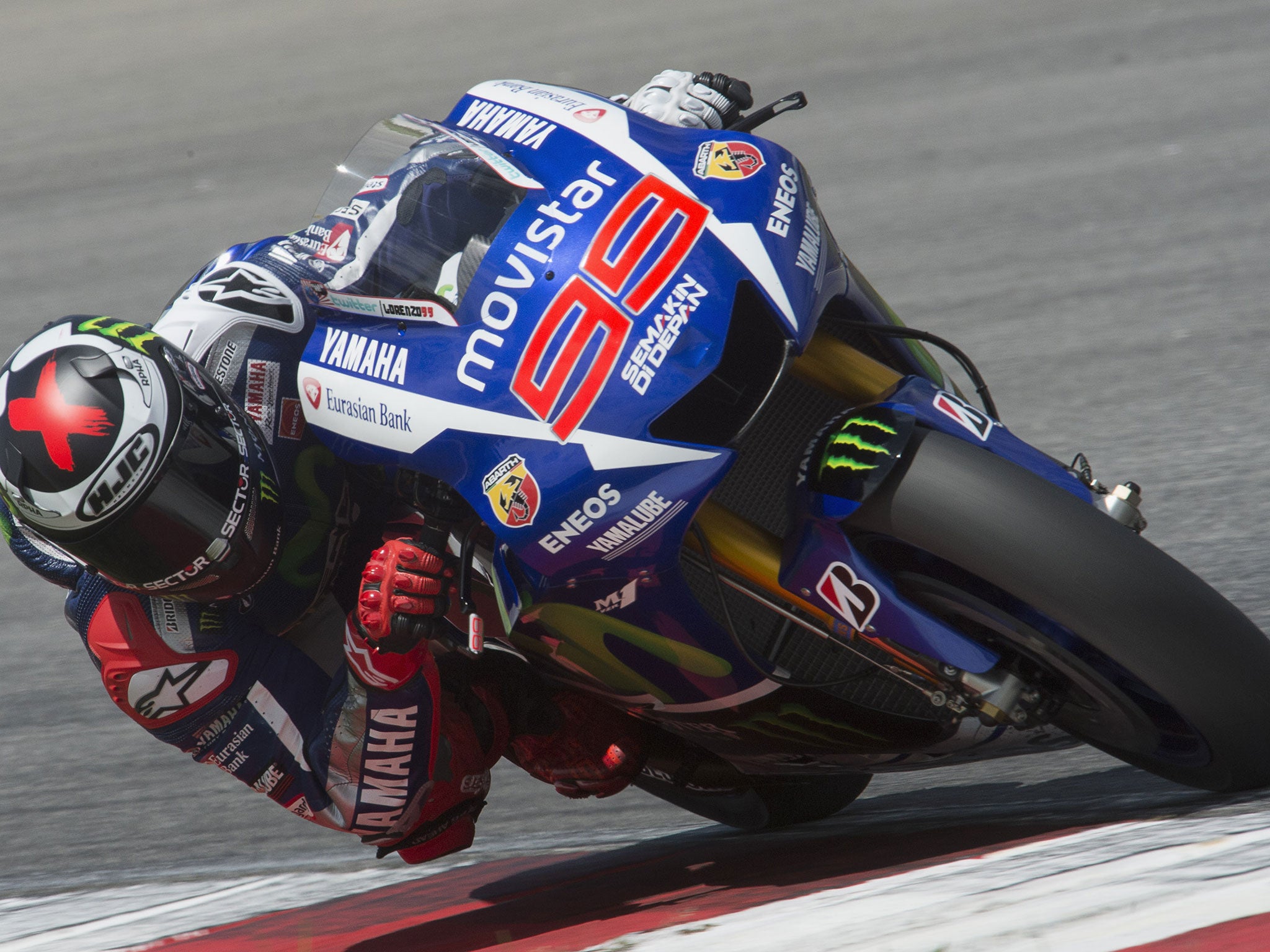 Jorge Lorenzo in pre-season action at Sepang