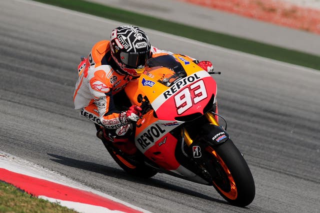 Marc Marquez set the fastest time over the three-day test