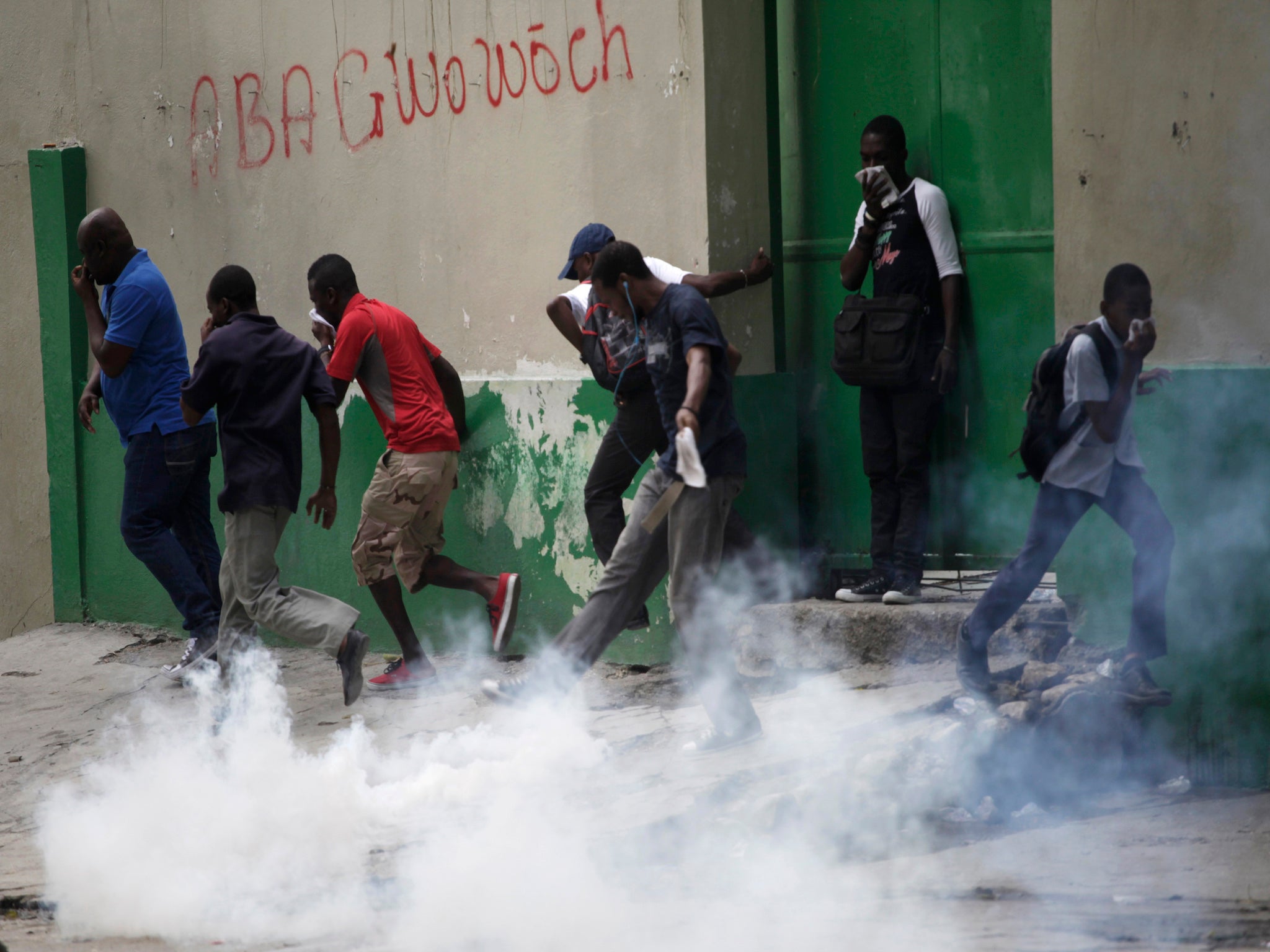 At the weekend police in Haiti fired tear gas at anti-government protesters