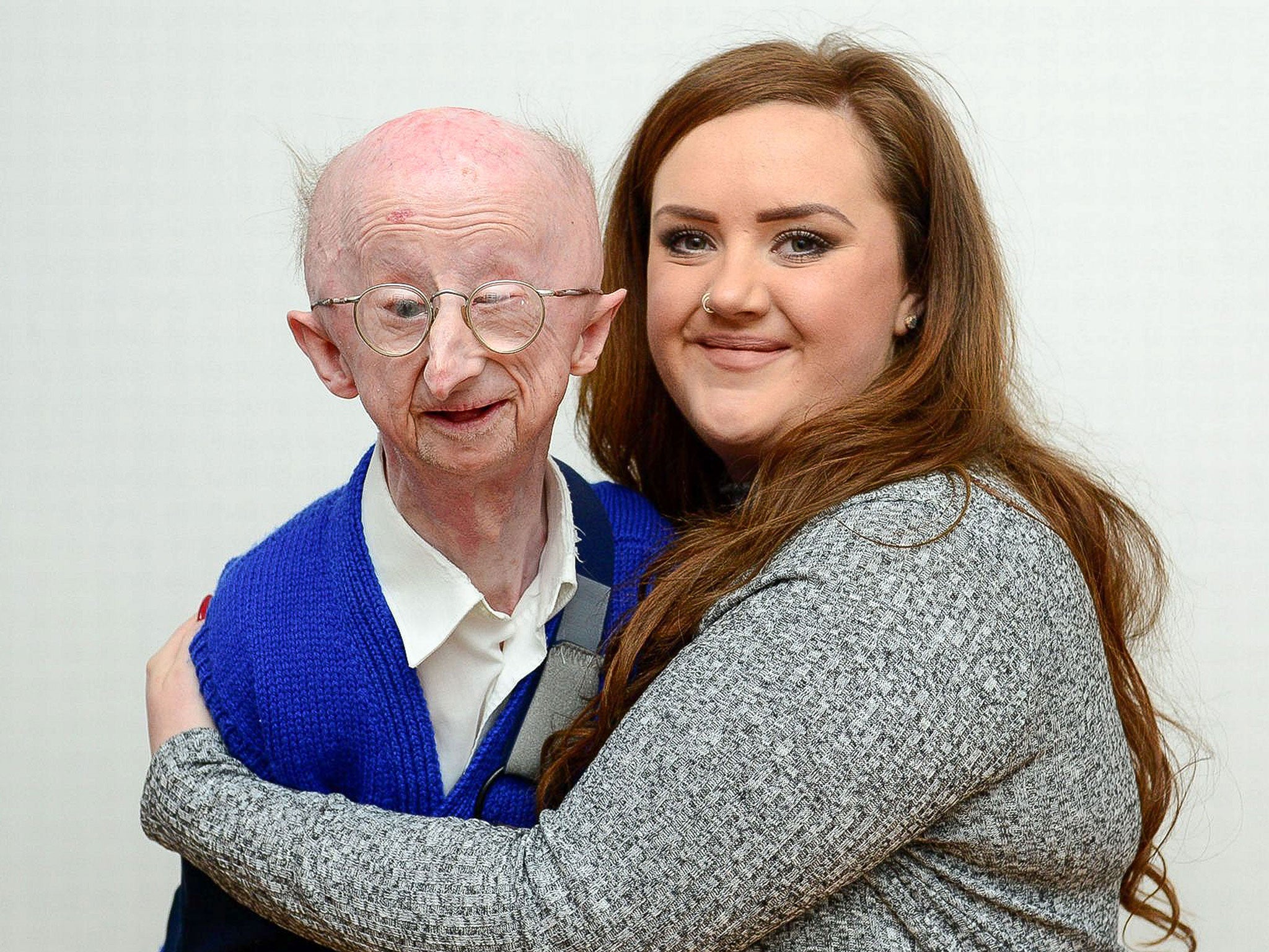Fundraiser meets mugged disabled man she helped raise money for, Gateshead, Britain - 01 Feb 2015