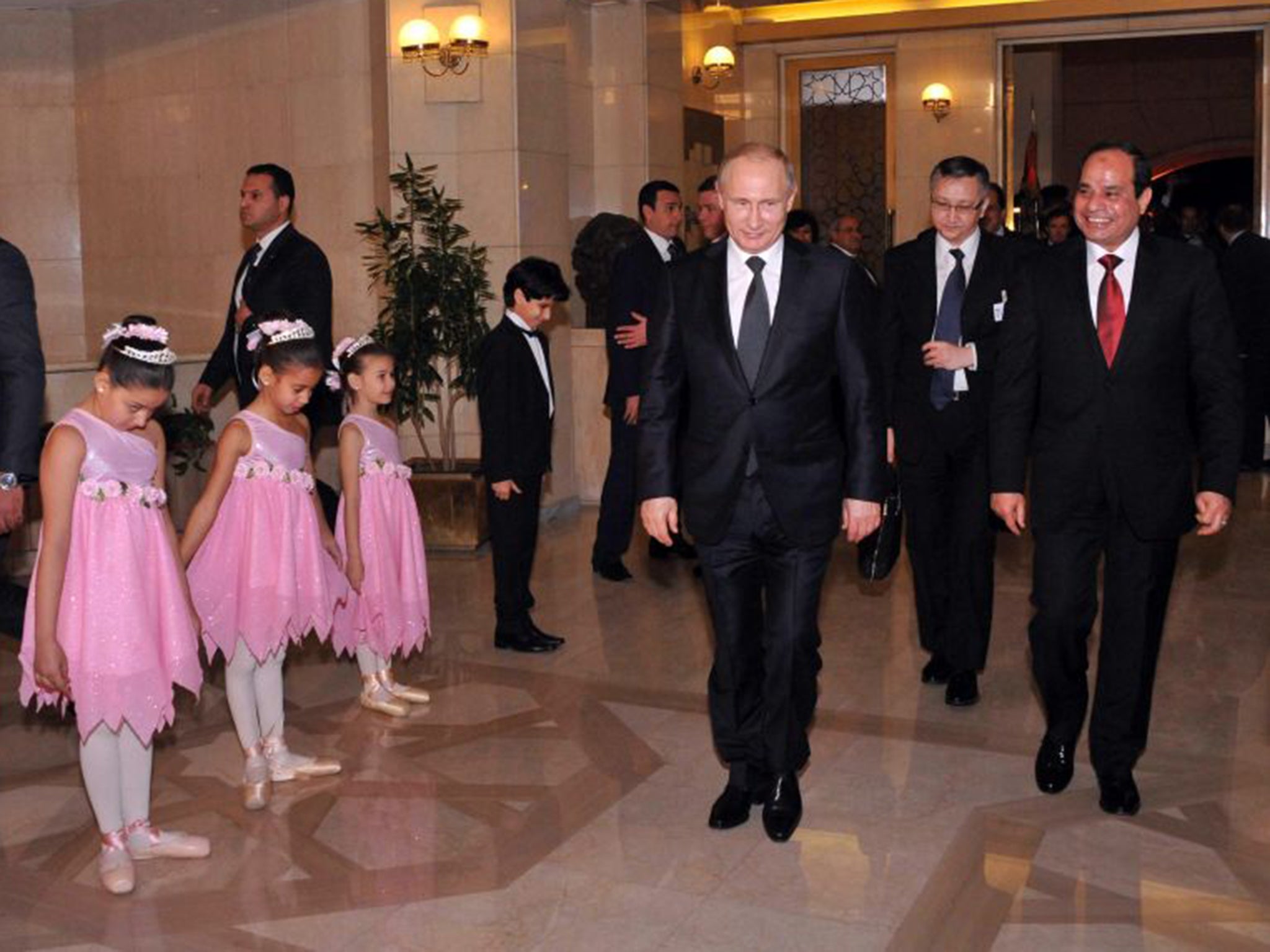 President al-Sisi his Russian counterpart Vladimir Putin attended a concert at the Egyptian capital's Opera House on Monday night