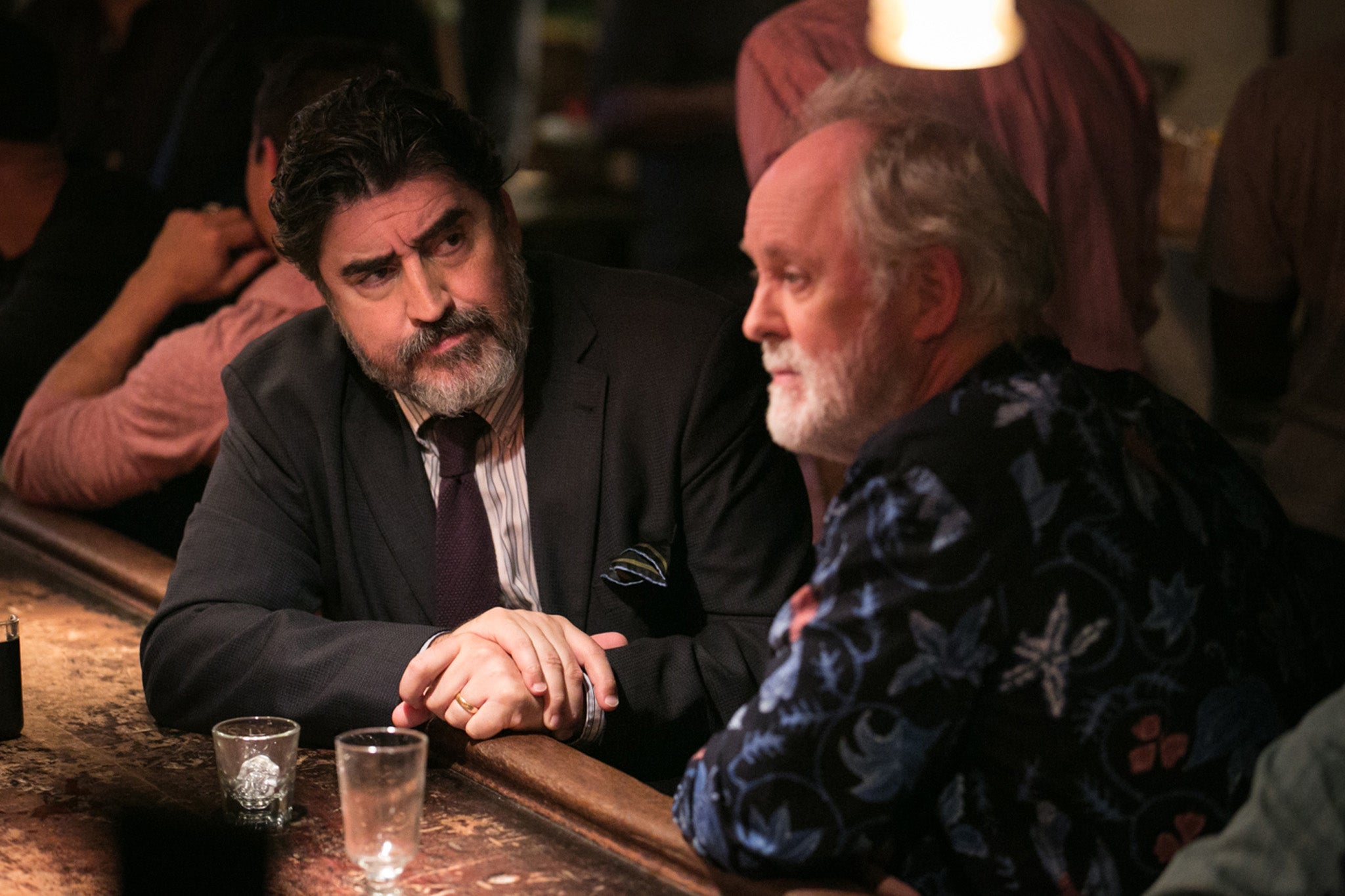 The couple reconvene in a bar after living separately with friends