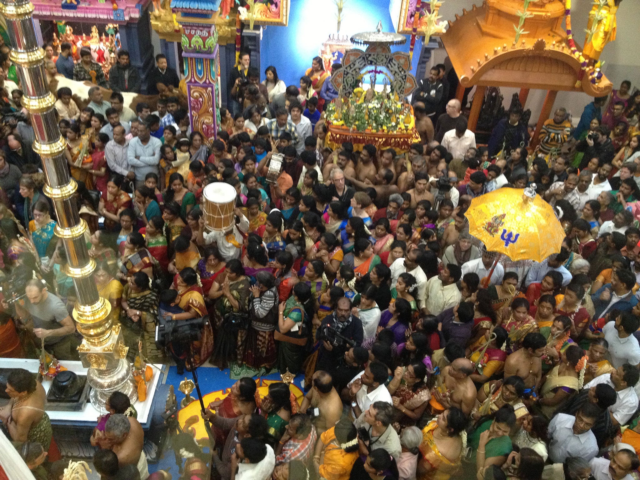 The opening of the Hindu temple in the Haus der Religionen, Bern