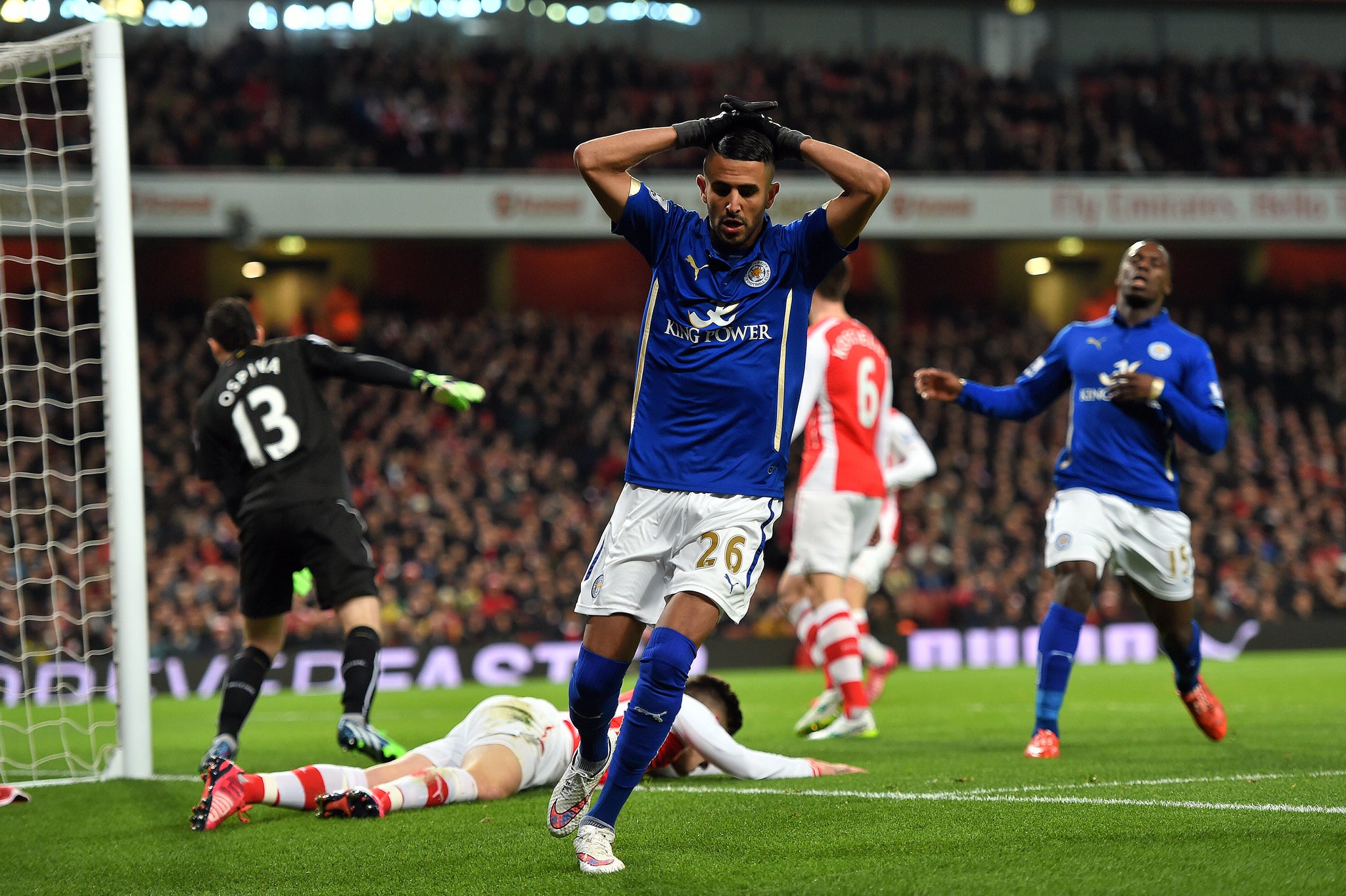 Leicester went close through Riyad Mahrez on several occasions