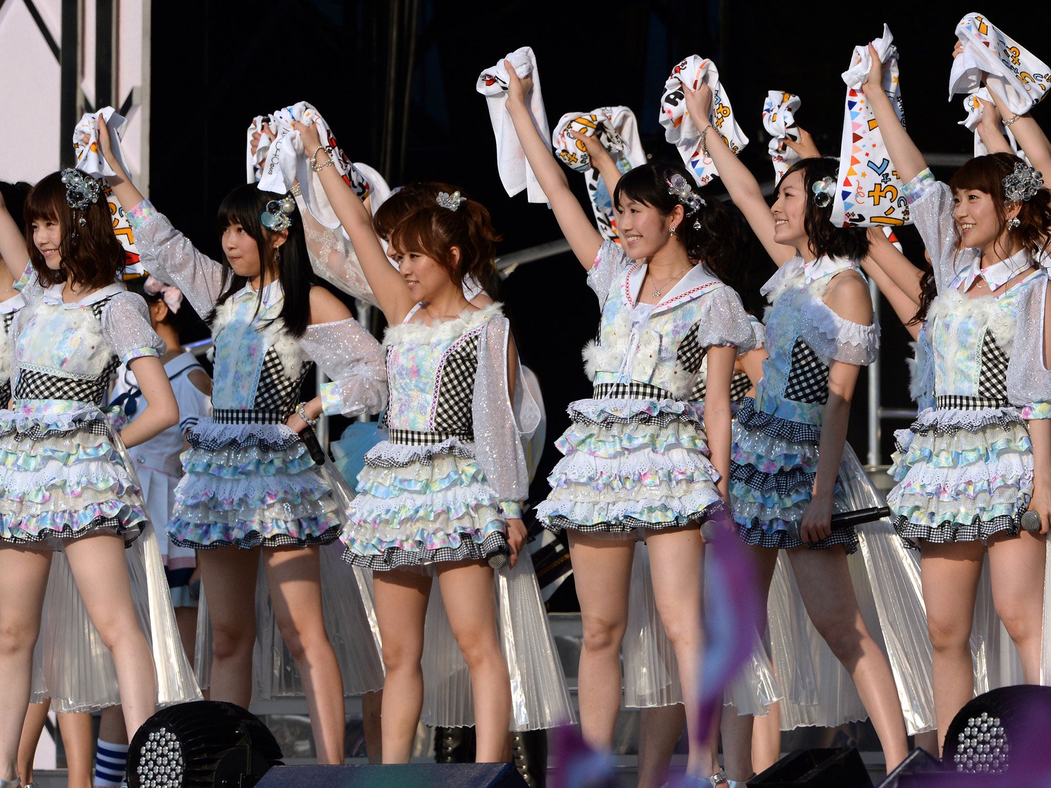 Japanese girl pop group AKB48m, whose members were attacked last year