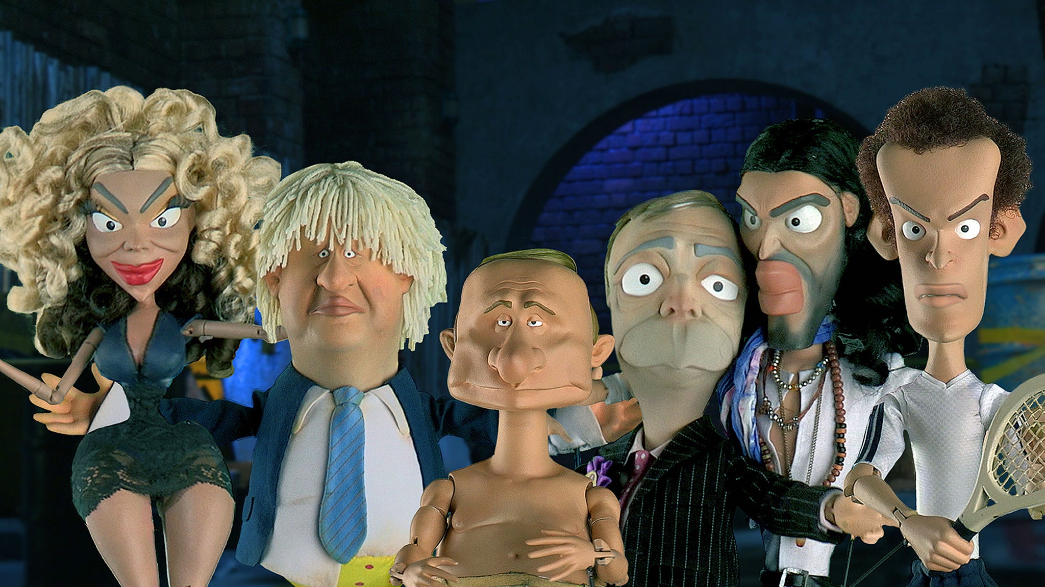 Beyonce, Boris Johnson, Putin, Nigel Farage, Russell Brand and Andy Murray all get the Spitting Image treatment from Newzoids