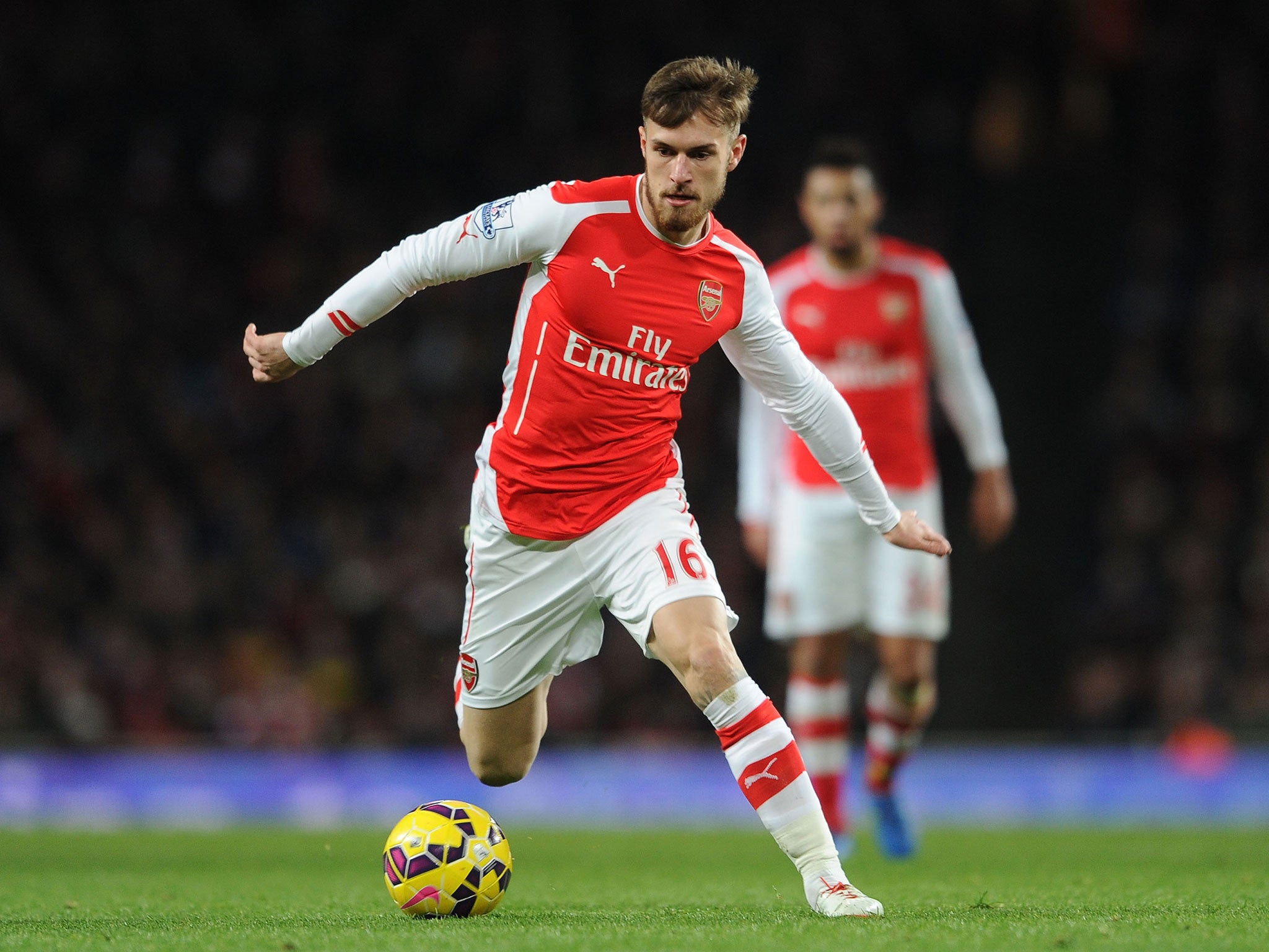 Aaron Ramsey suffered a third hamstring injury of the season in the 2-1 win over Leicester