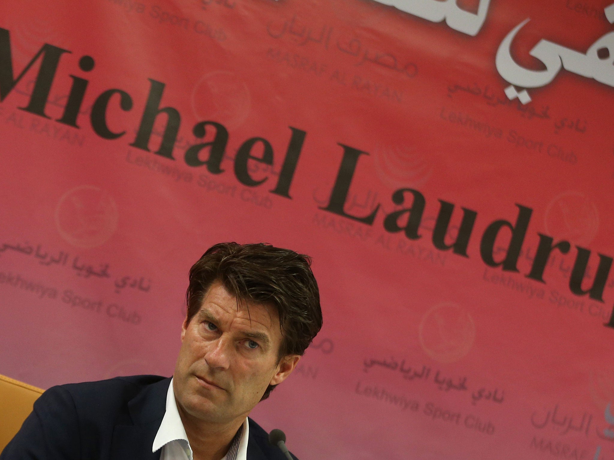 Michael Laudrup at his unveiling as Lekhwiya manager