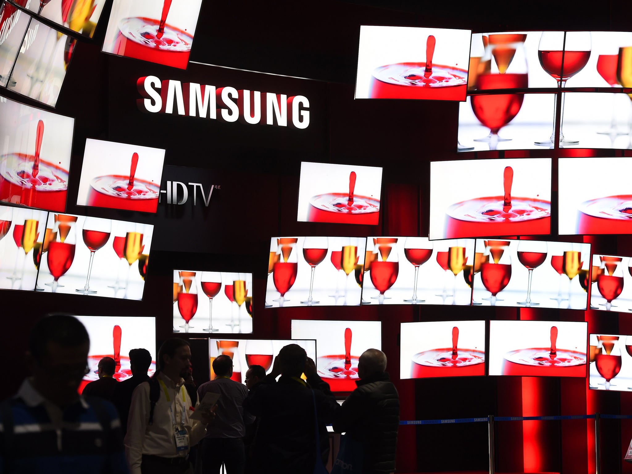 Samsung TVs being demonstrated at this year's Consumer Electronics Show