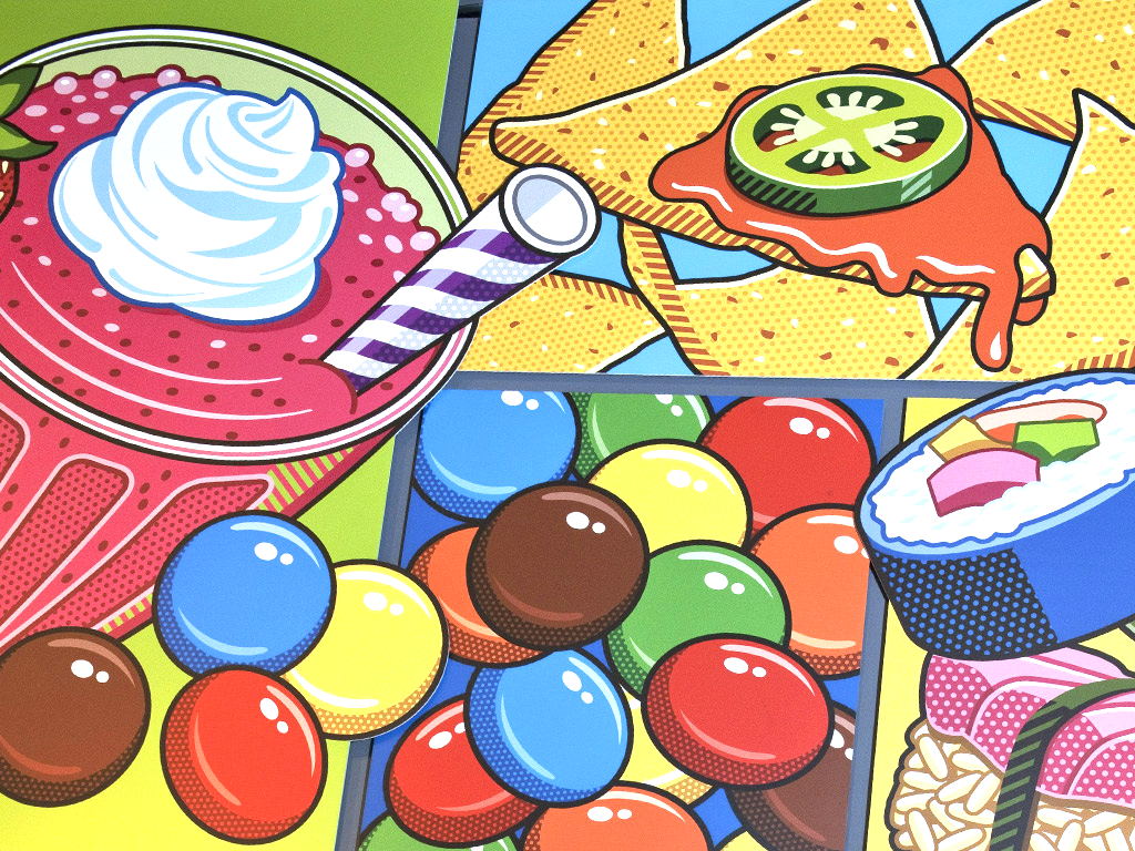 Sugar rush: a display board from the show