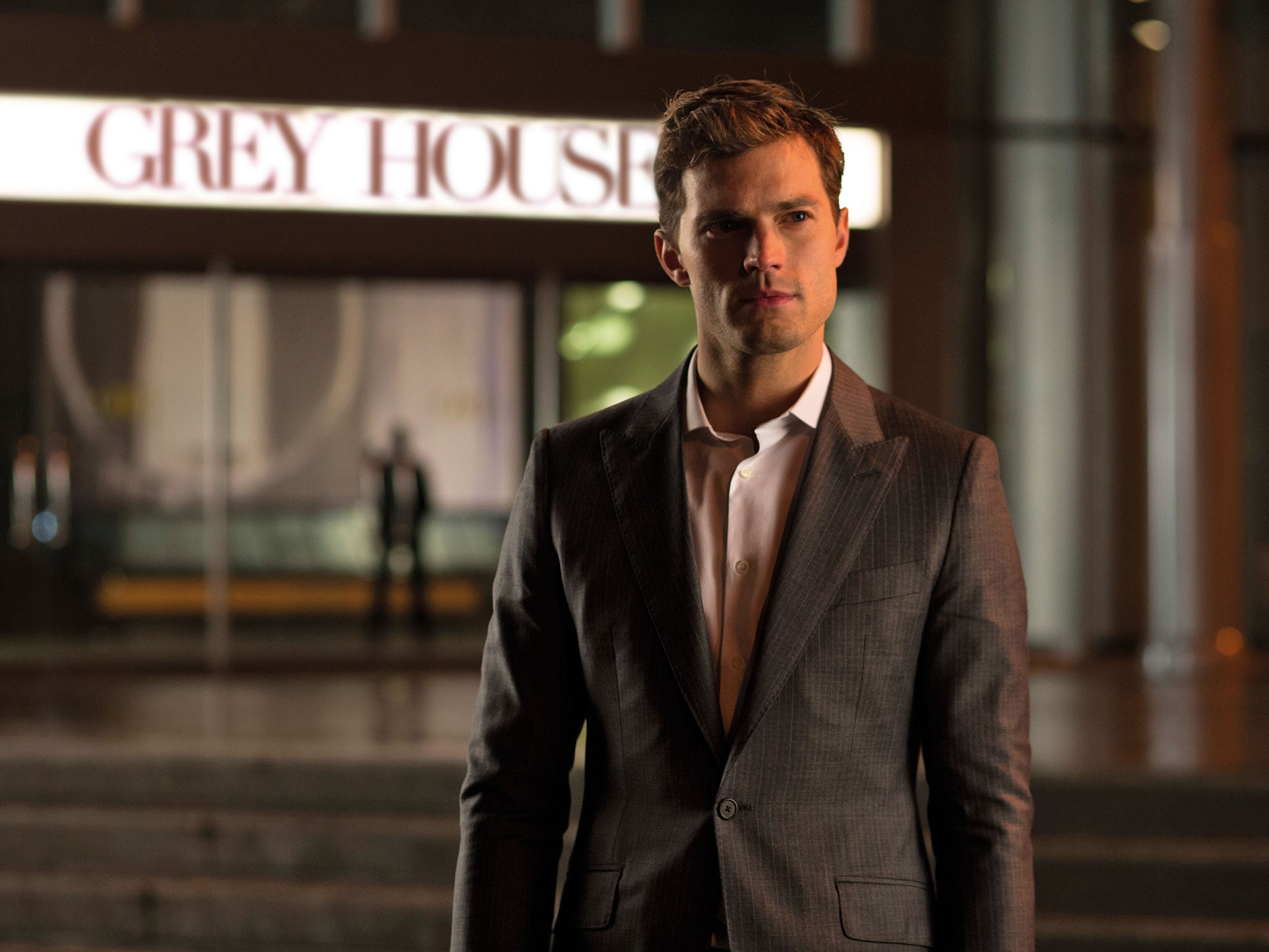 The character of Christian Grey, played here by Jamie Dornan, is written as a attractive and successful man