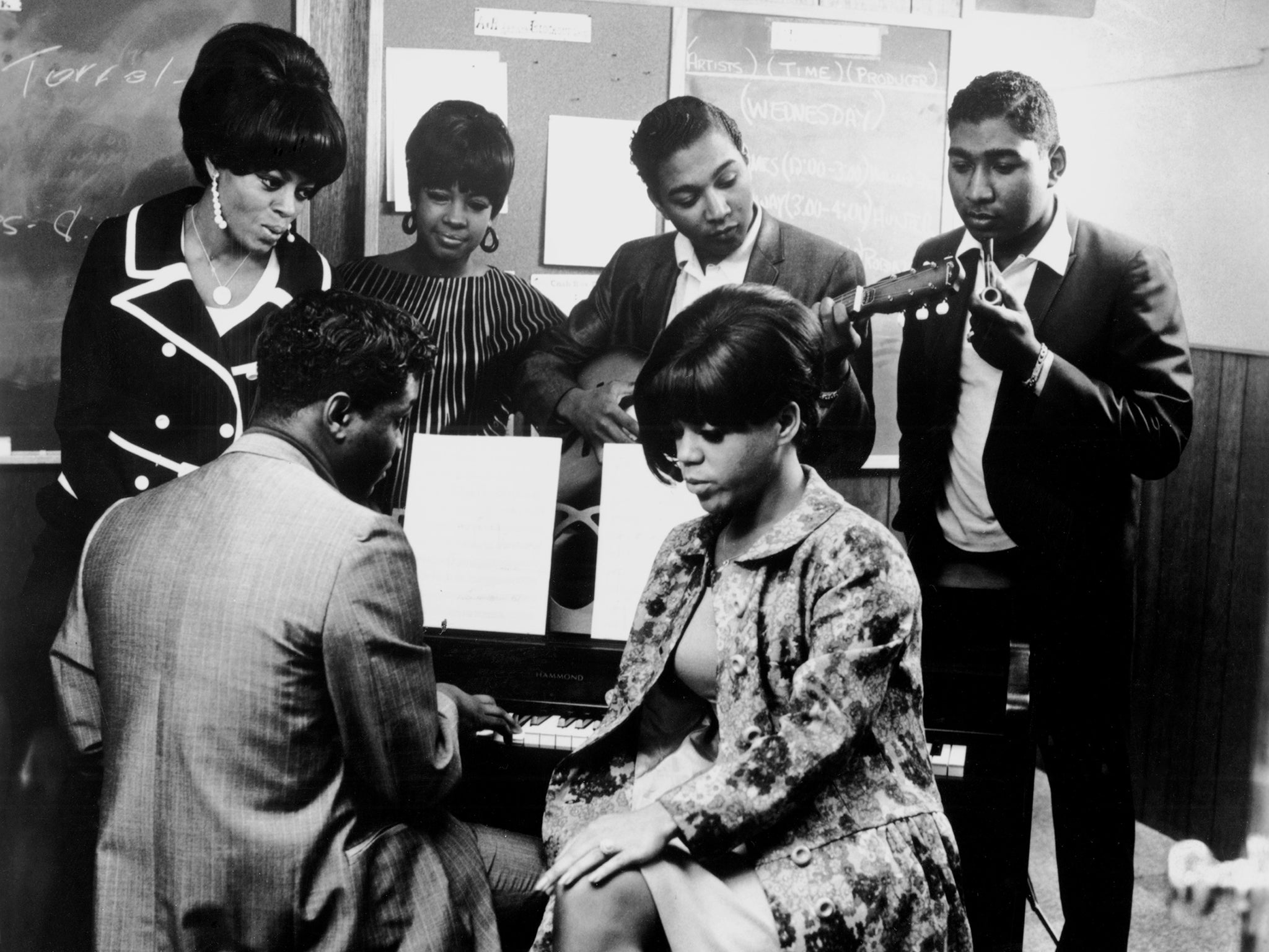 Supreme team: Holland-Dozier-Holland with Diana Ross and the Supremes in a rehearsal room in Motown's Hitsville USA building in Detroit