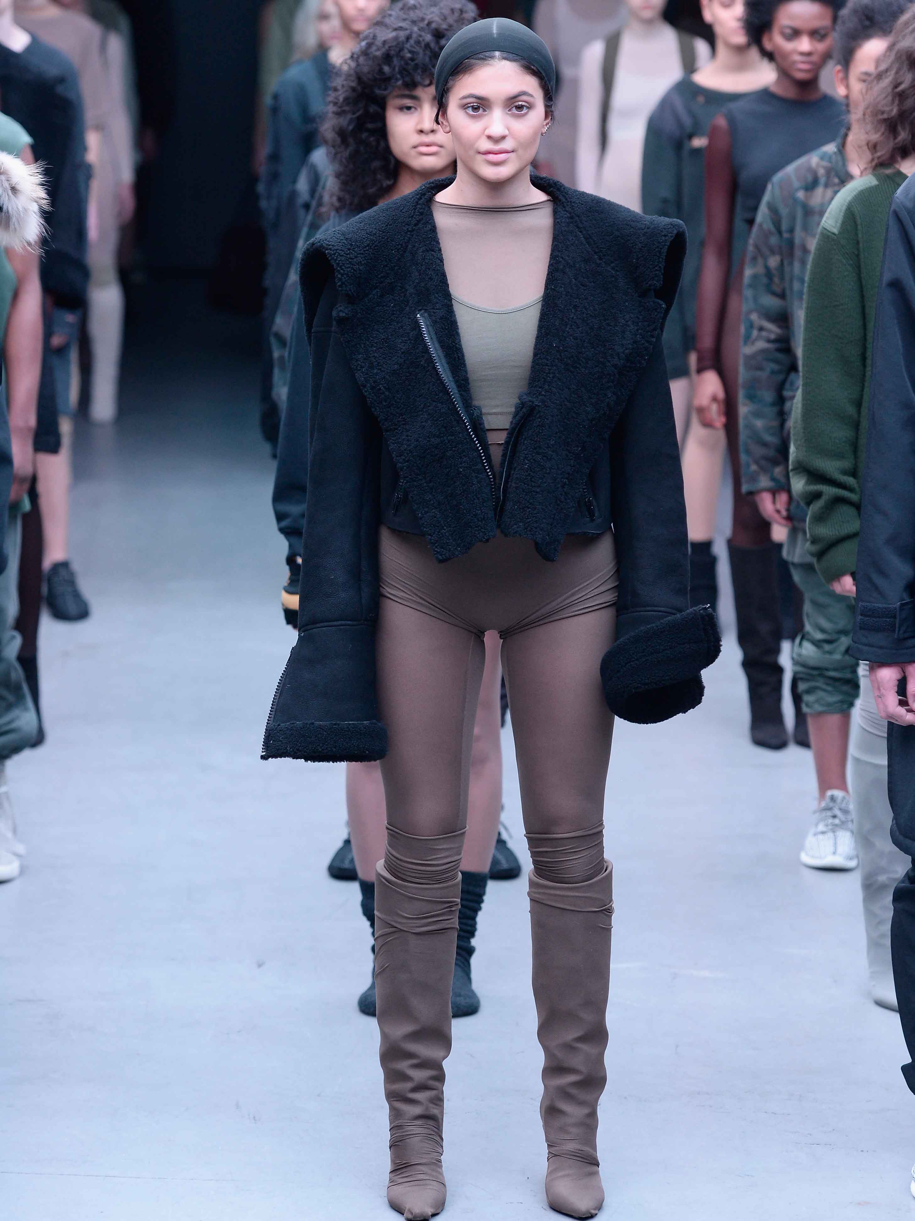 Kylie Jenner models for Kanye West x Adidas