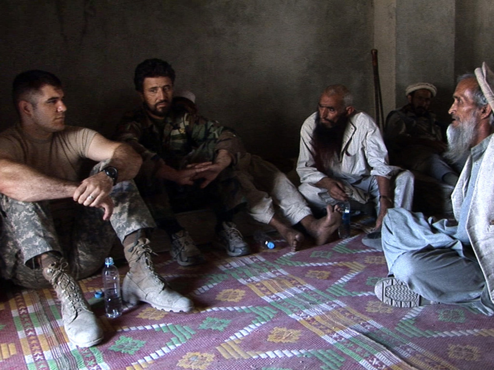 While making Restrapo, Hetherington saw men’s efforts to “fictionalise” their actions in even greater focus: he overheard soldiers comparing themselves to action heroes in war films, or seeming to link the violent computer games they played with the reality of fighting the Taliban