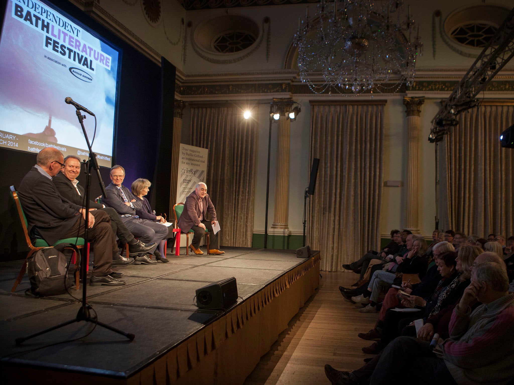 The "Encouraging wealth creation" debate at the Bath Literary Festival. 5 March 2014. (Photo Tom Pilston)