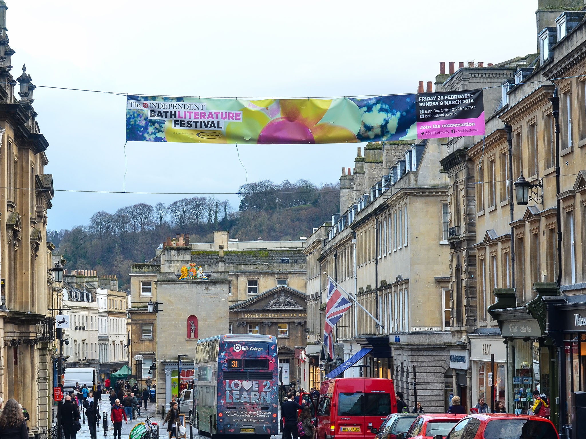 Festival banners in Bath