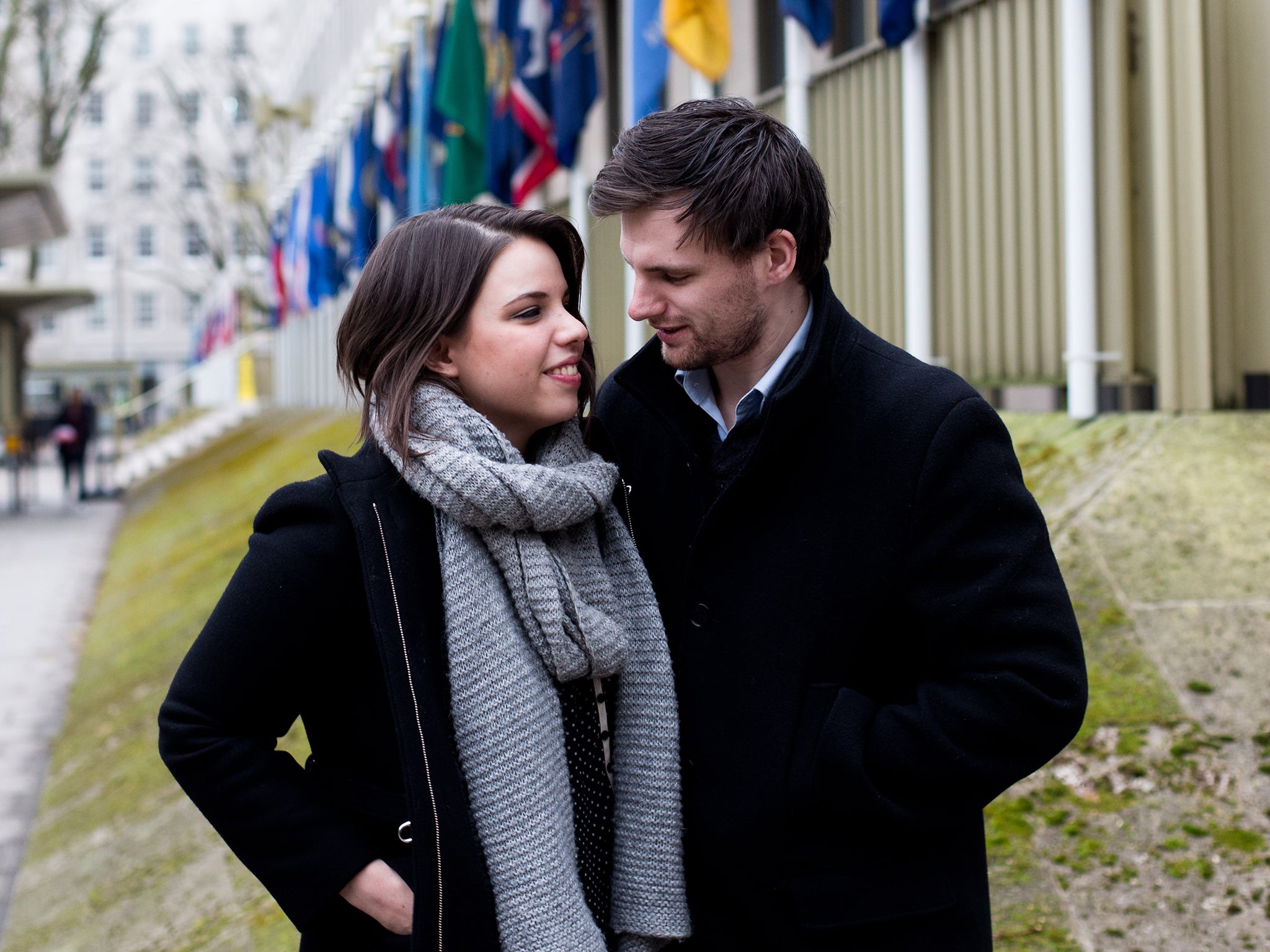 James Robinson, 24, and Elli Deak, 22, are waiting to hear if James can move to the US to get married after an interview with the US embassy’s immigrant visa chief Bill Nelson