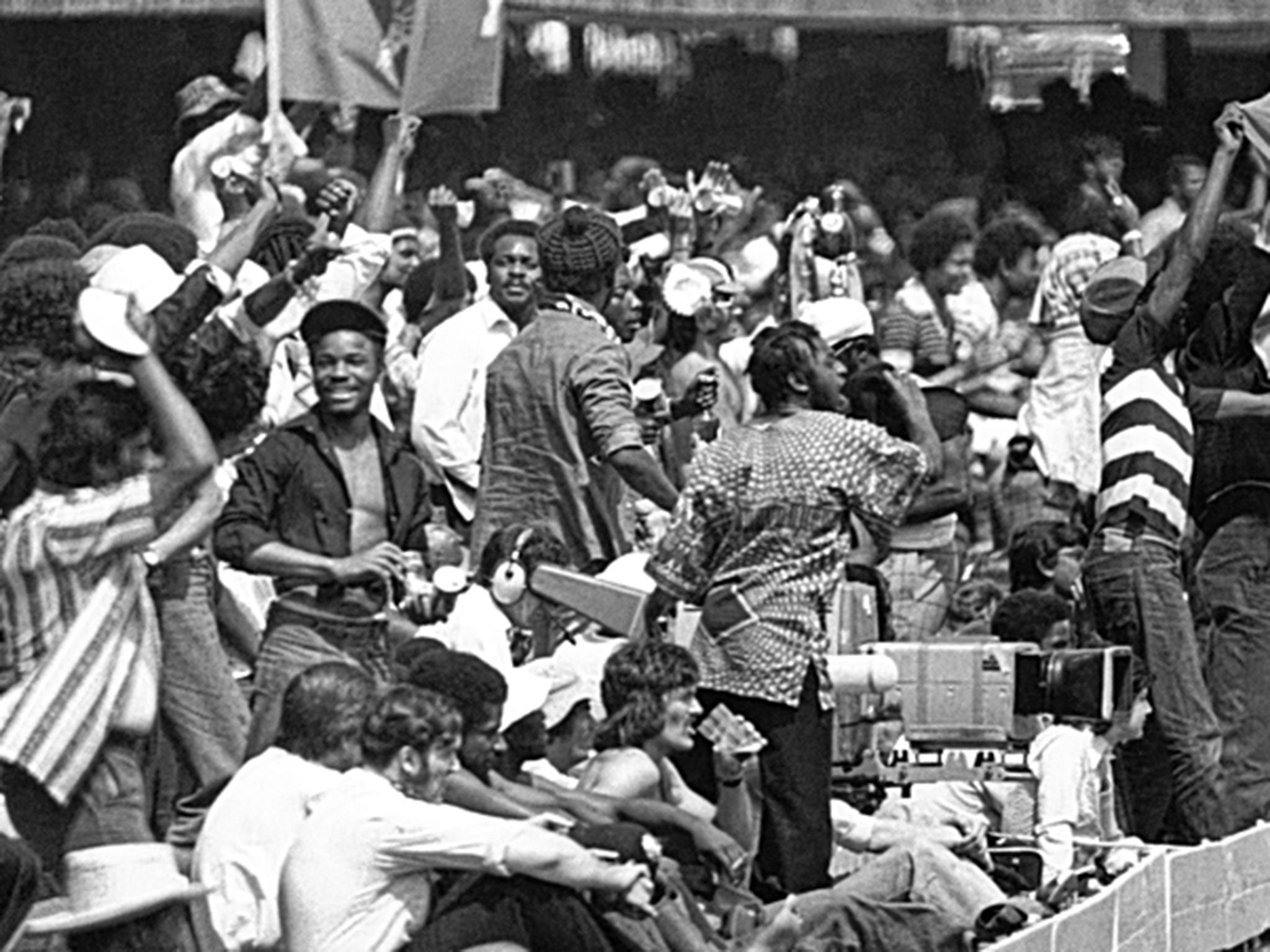 Summer lovin’: West Indies fans cheer their team in the final at Lord’