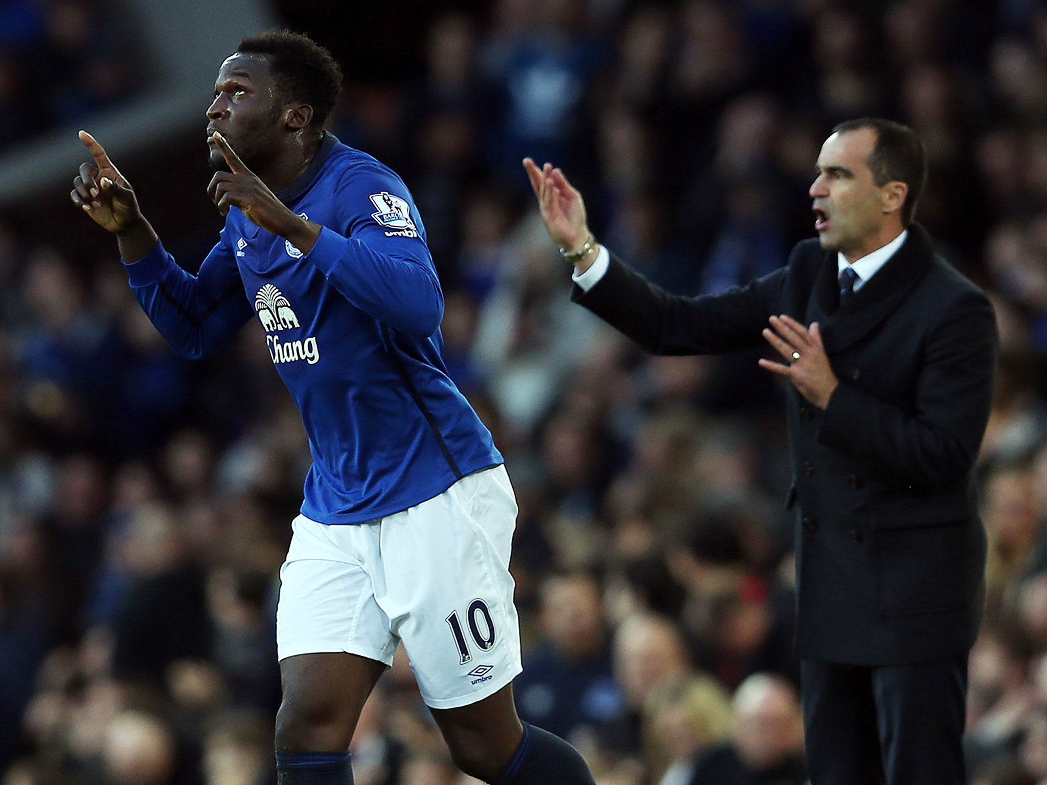 New heights: Roberto Martinez (right) deserves better than to hear Romelu Lukaku saying he wants to move on up to ‘a big club’