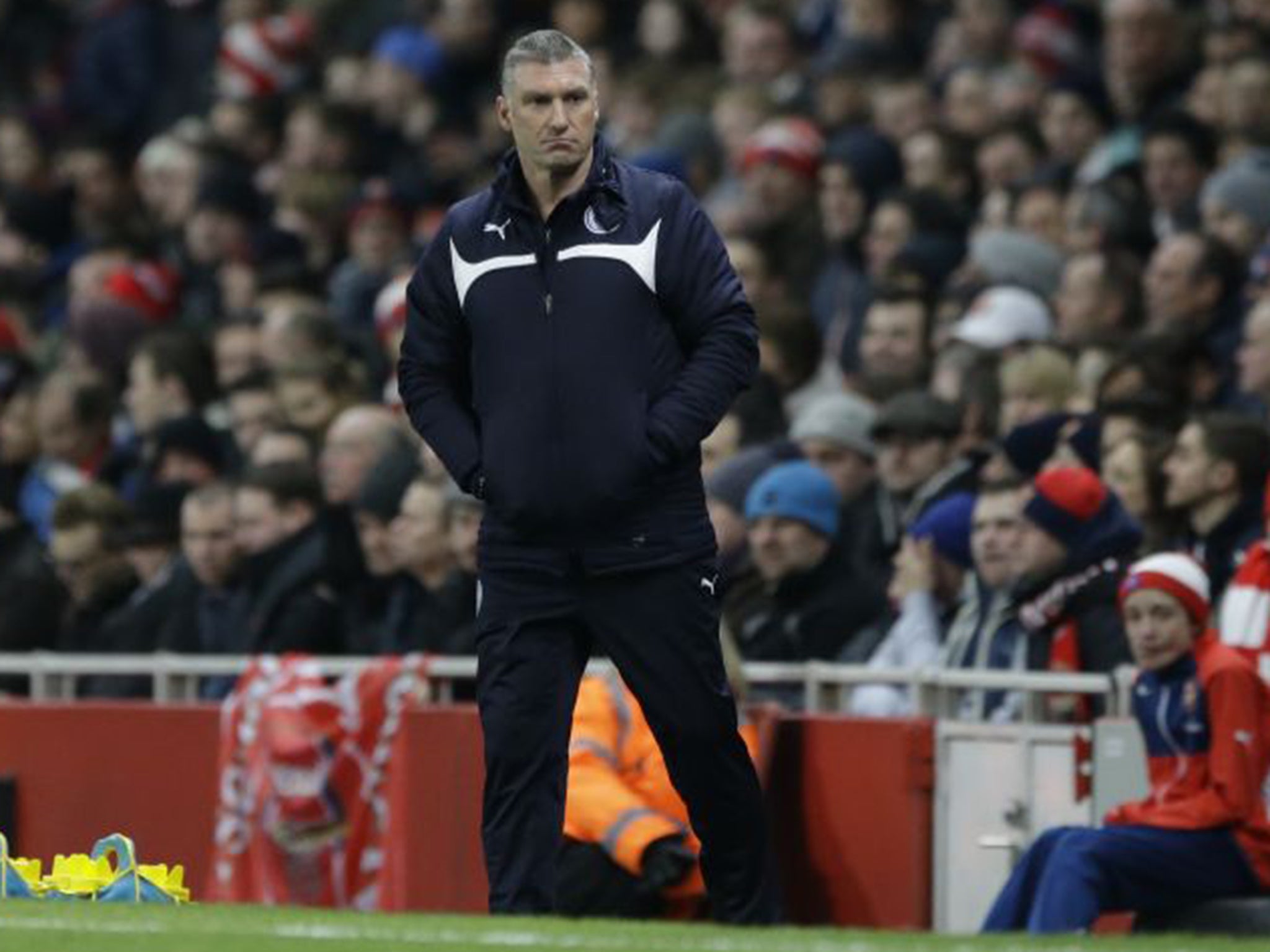 Leicester manager Nigel Pearson looks on from the touchline