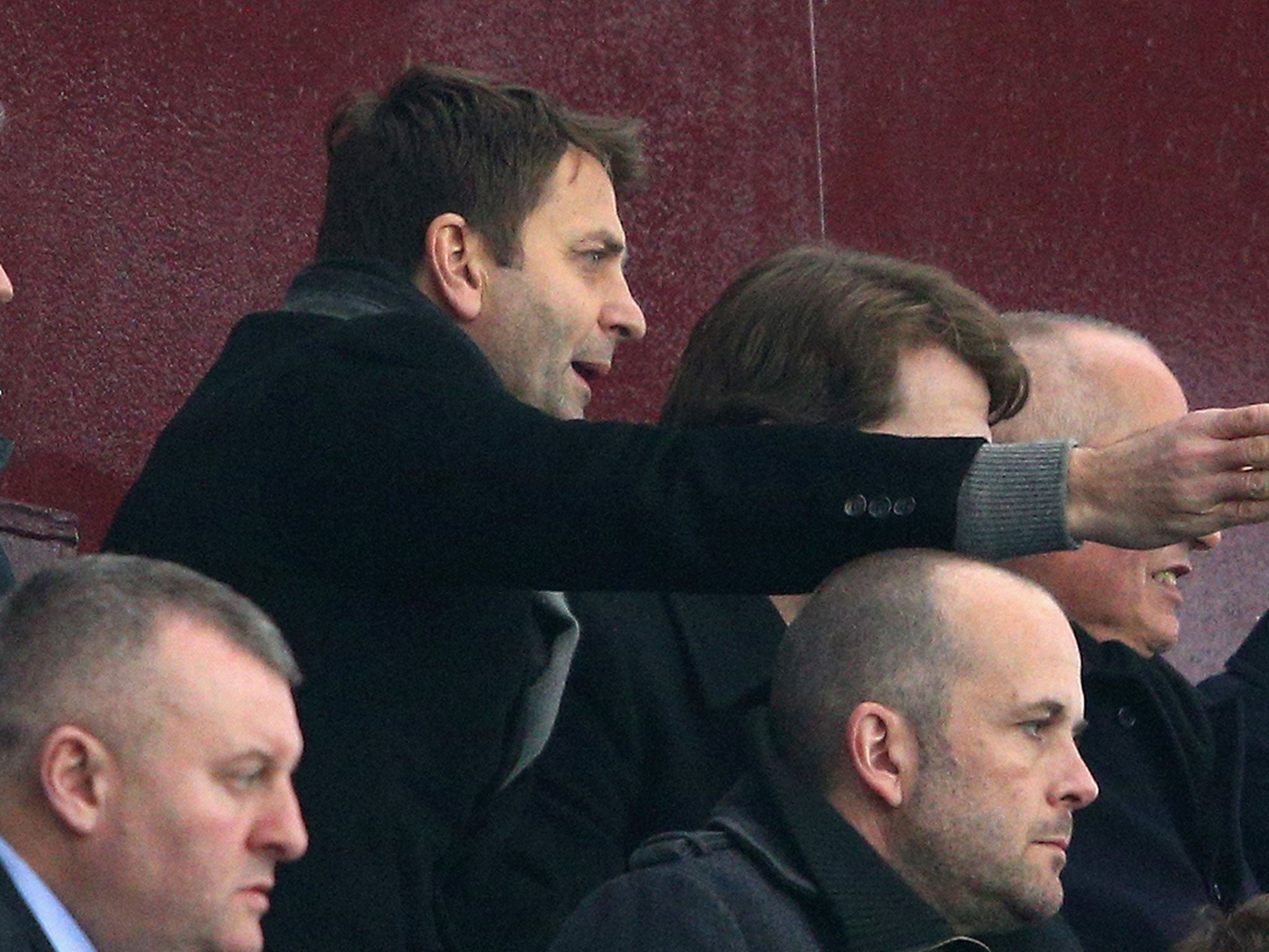 Tim Sherwood watched from the stands as Villa beat Leicester