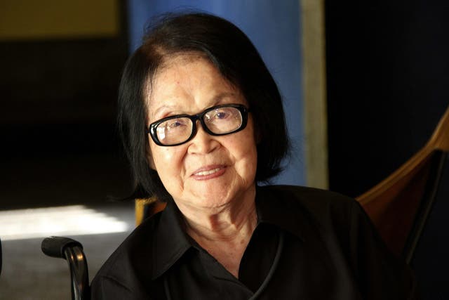Tomie Ohtake, in Rio de Janeiro, Brazil in 2013. Ohtake, 101, died on 12 February 2015 in a Sao Paulo hospital EPA/DENISE ANDRADE / HANDOUT  HANDOUT EDITORIAL USE ONLY/NO SALES/NO ARCHIVES