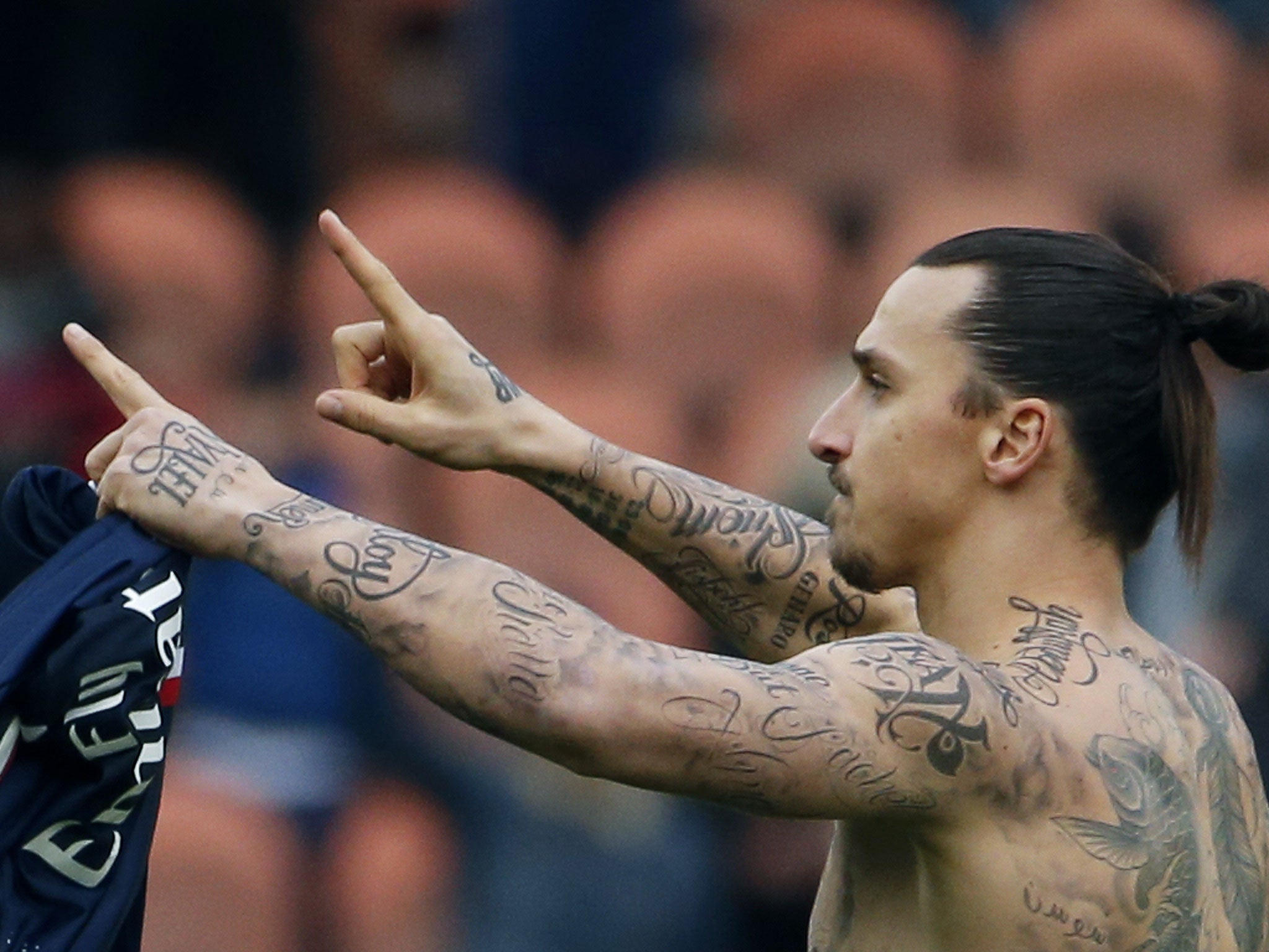 Ibrahimovic had the names of people starving temporarily tattooed on his body