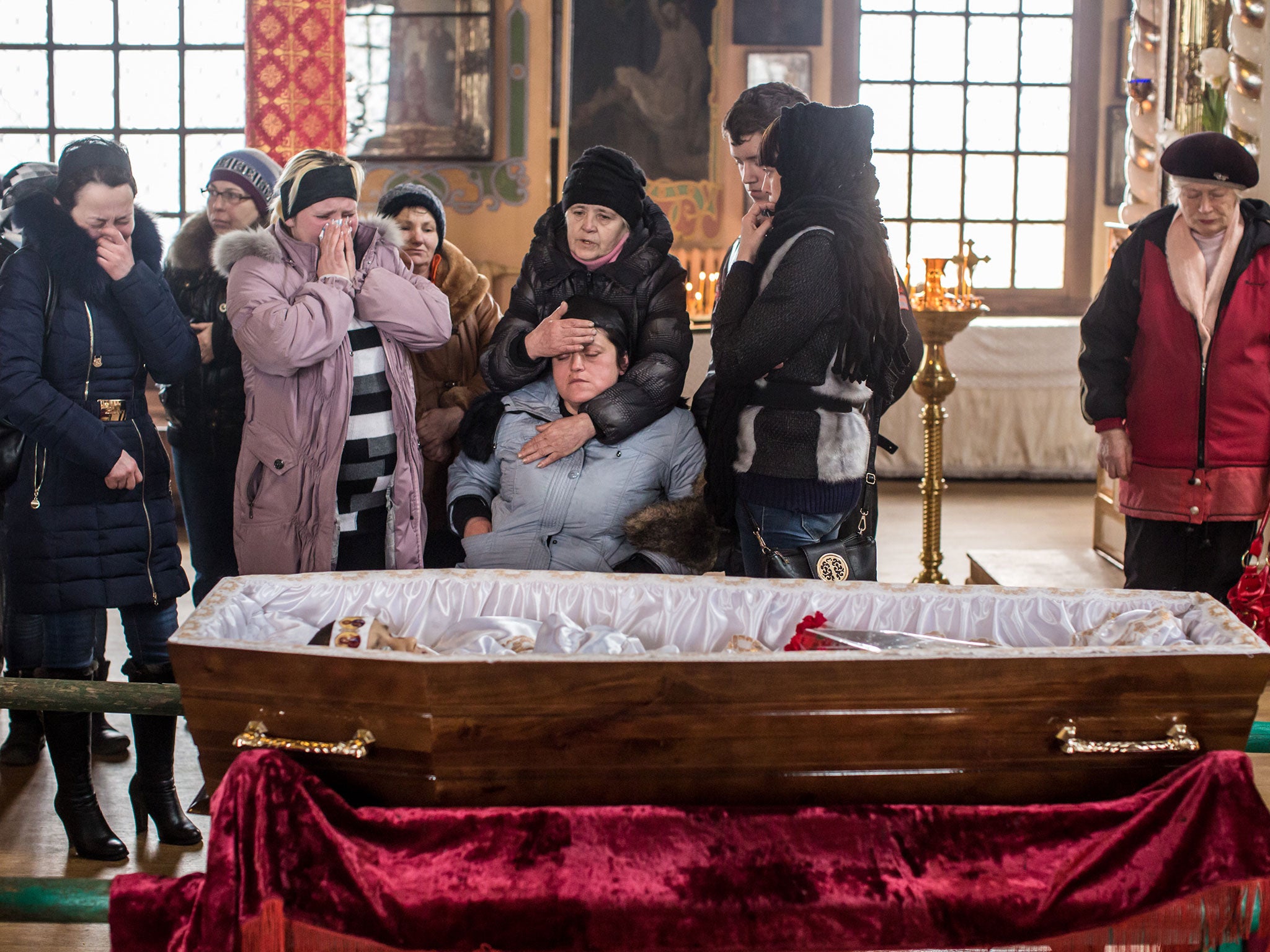 The funeral of a seven-year-old boy killed when a shell hit his school