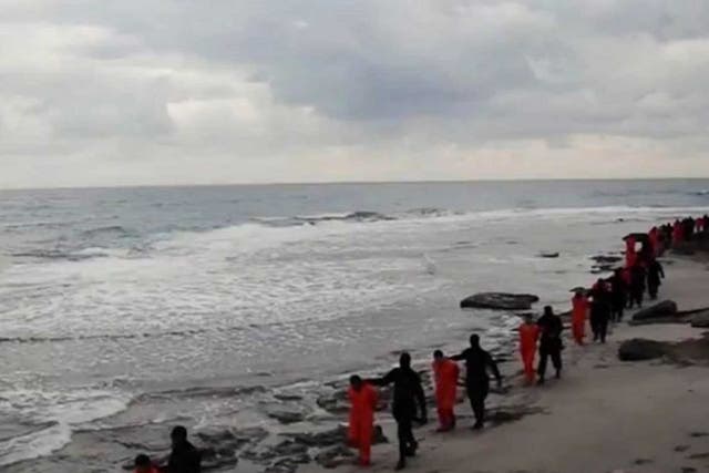 A still from the Isis video, purportedly showing the execution