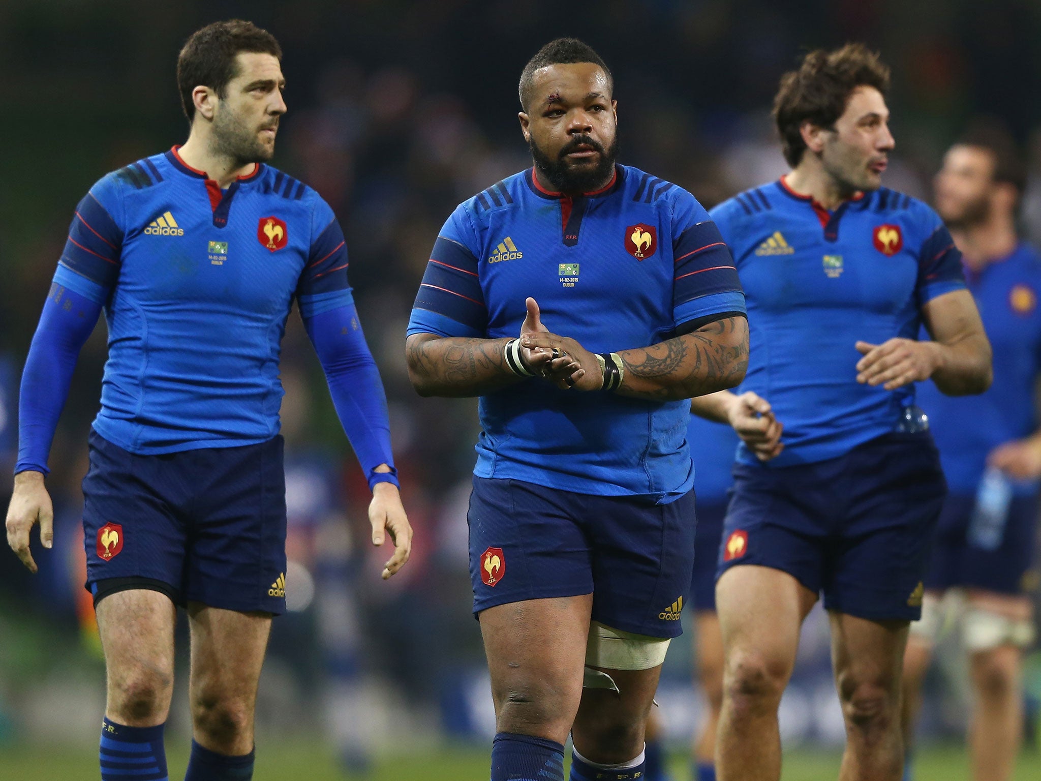 Bastareaud was unable to barge his way over the Irish line