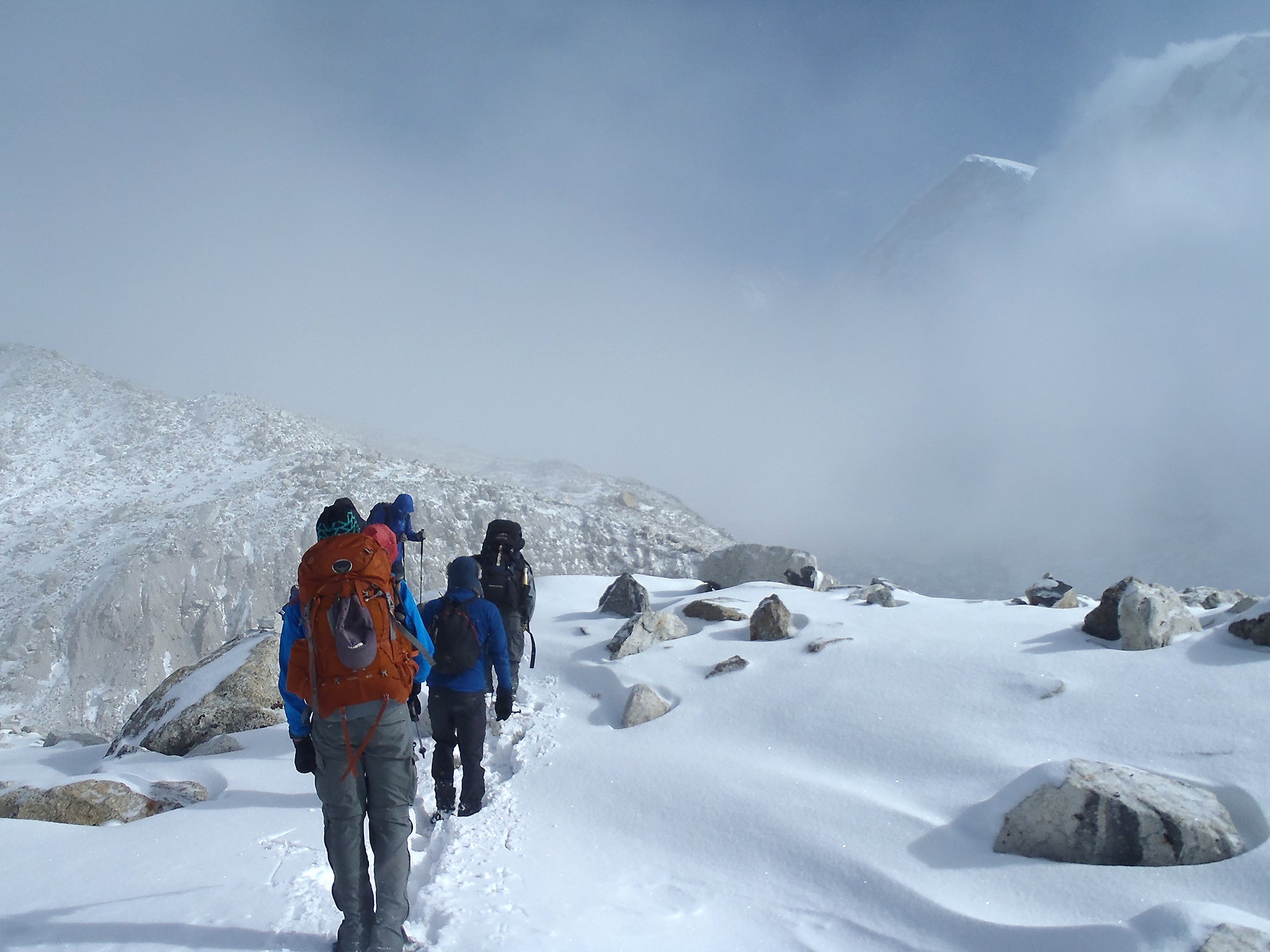 The final push between Gorak Shep and Everest Base Camp