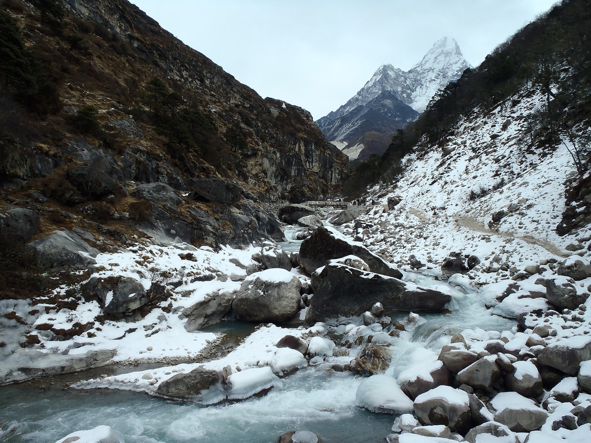 Day 9, on the way back down, outside Tengboche