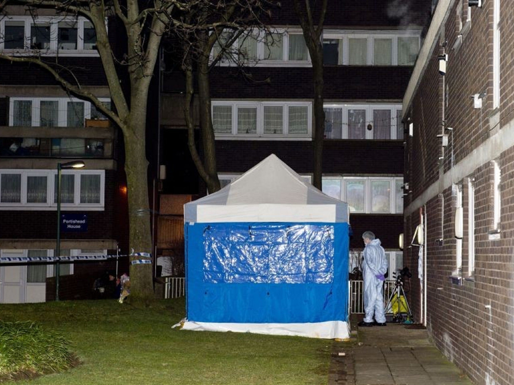 Landor House in Westbourne Park, where a man and his parents were found dead