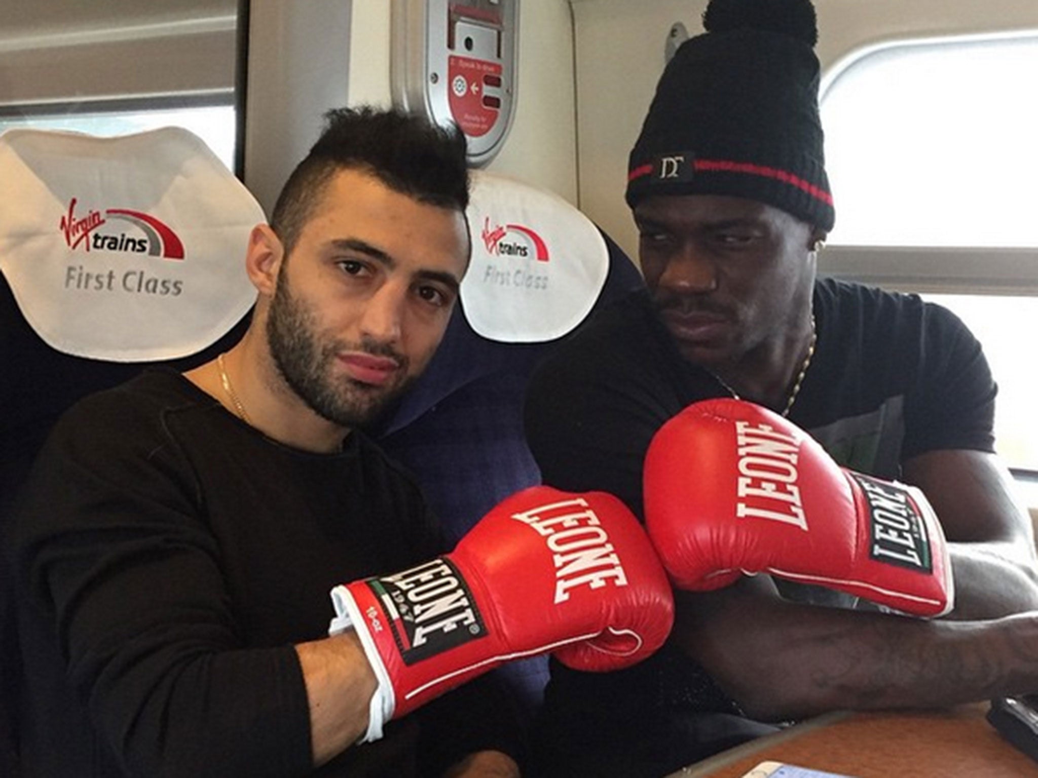 The kick-boxer Giorgio Petrosyan posted this picture with Mario Balotelli to his Instagram account