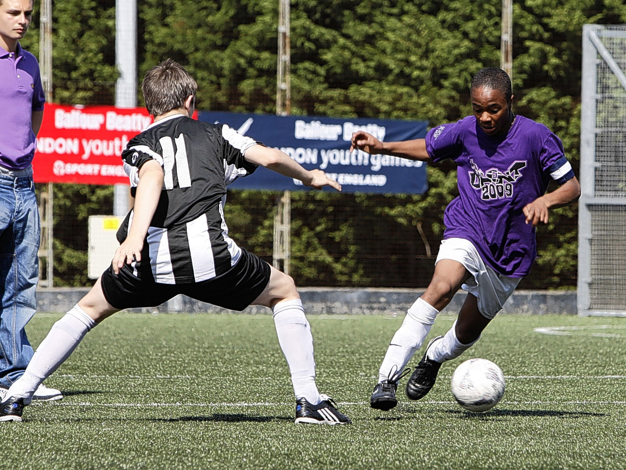 Raheem Sterling (right) graduated from success as a schoolboy in the 2009 London Youth Games to playing in the Premier League and for England
